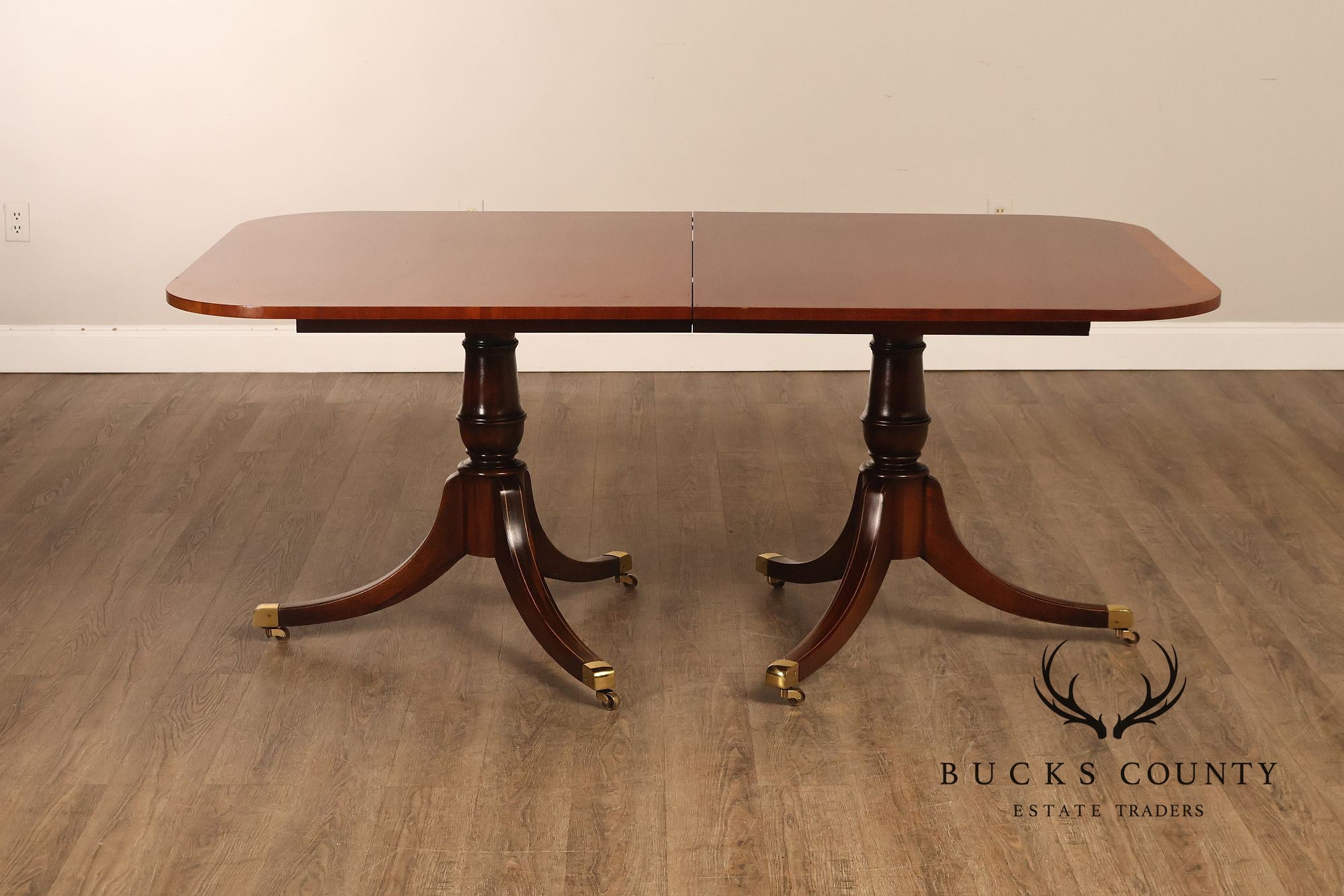 Federal Style Double Pedestal Mahogany Dining Table