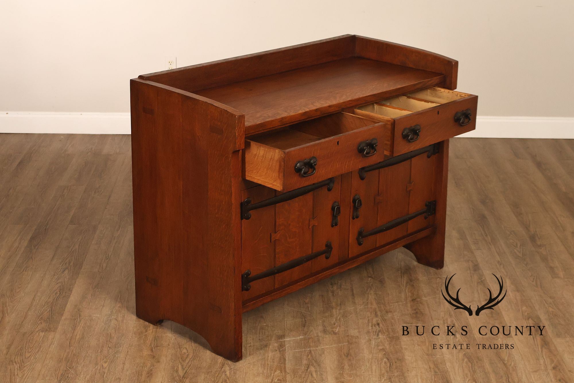Early Gustav Stickley Arts And Crafts Oak Sideboard Buffet