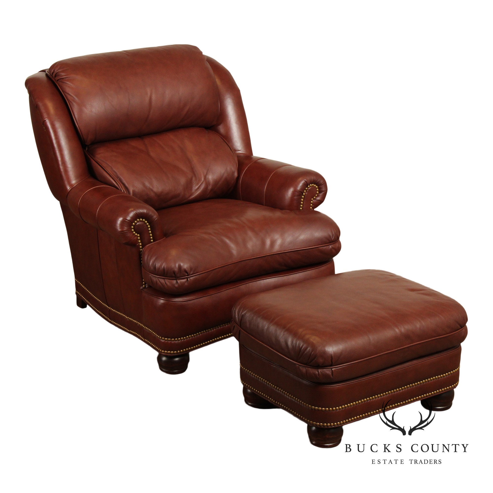 Hancock & Moore 'Austin' Leather Armchair and Ottoman