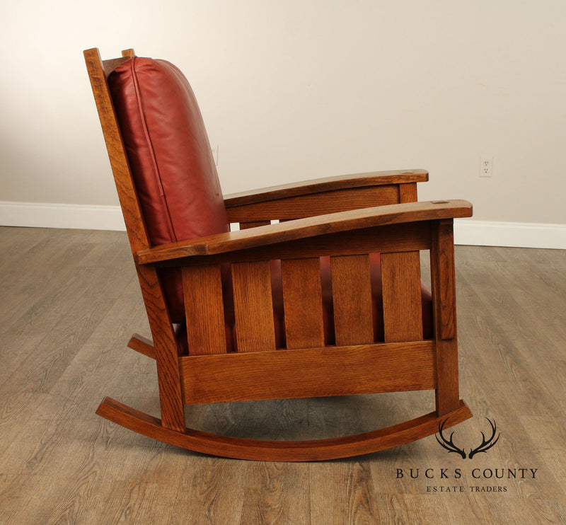 Stickley Mission Collection Oak and Leather Rocker