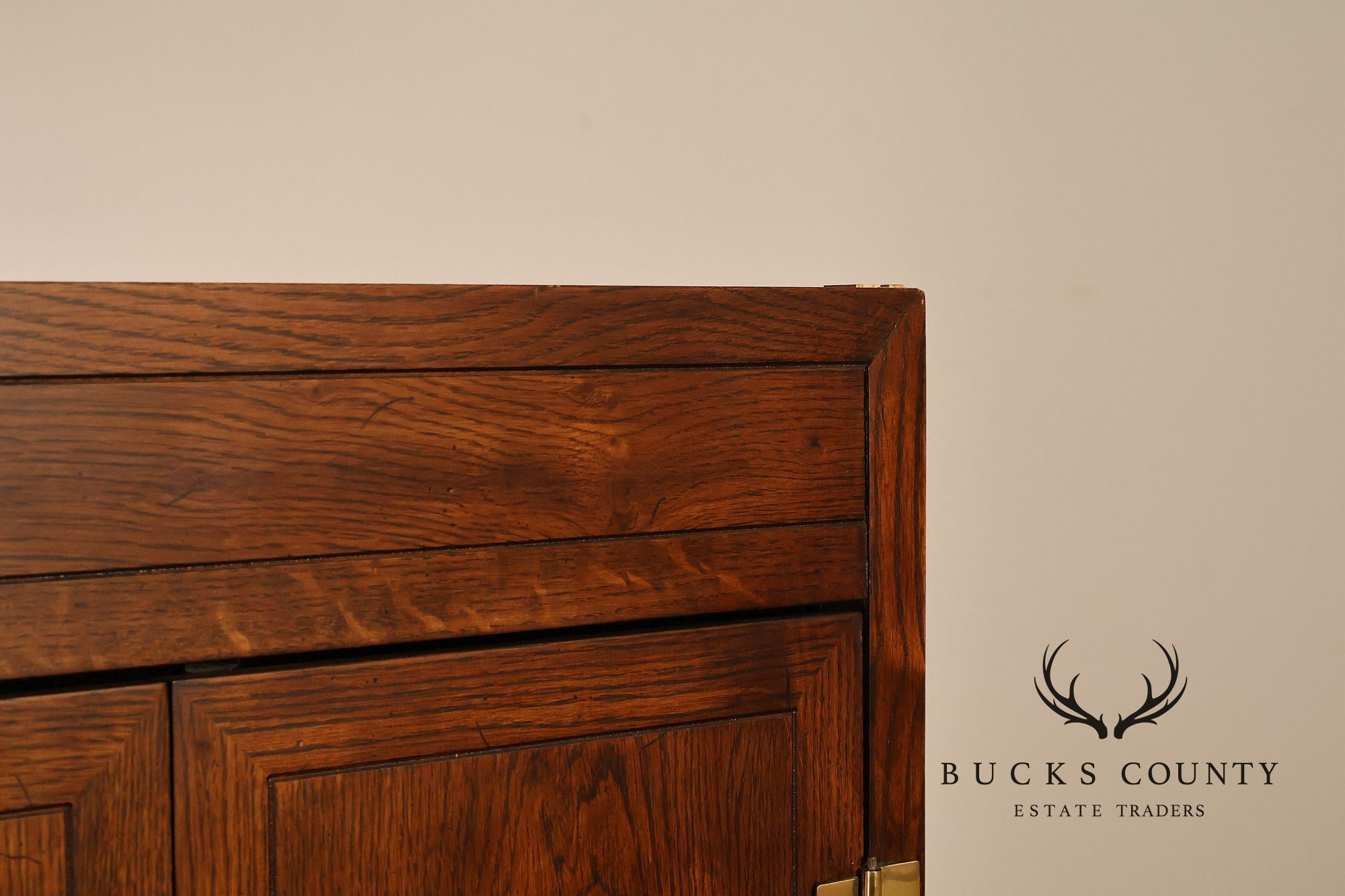 Henredon Scene One Campaign Style Walnut Armoire Chest