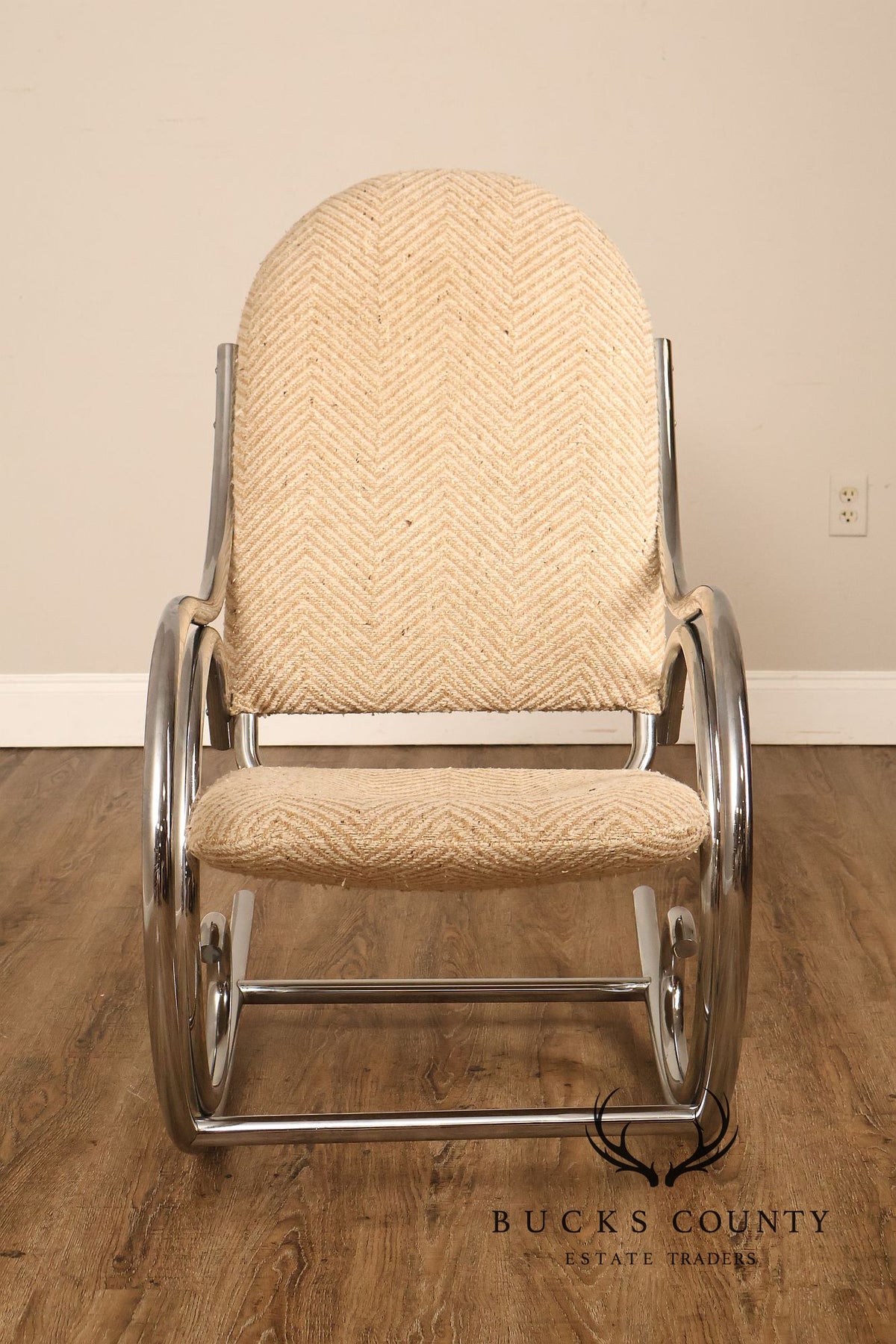 1970s Post Modern Tubular Chrome Rocking Chair