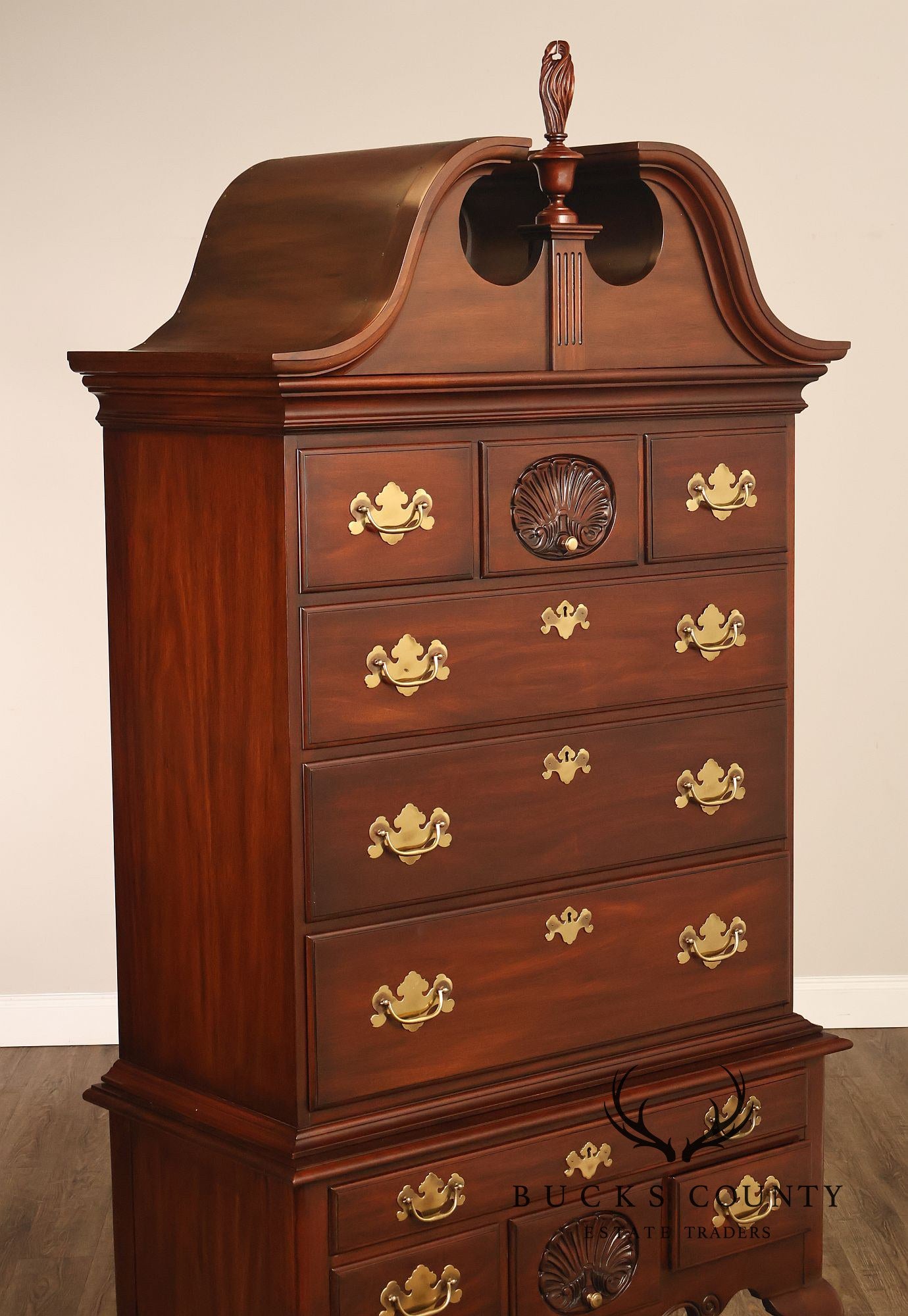 Henkel Harris Virginia Galleries Genuine Mahogany Highboy Chest