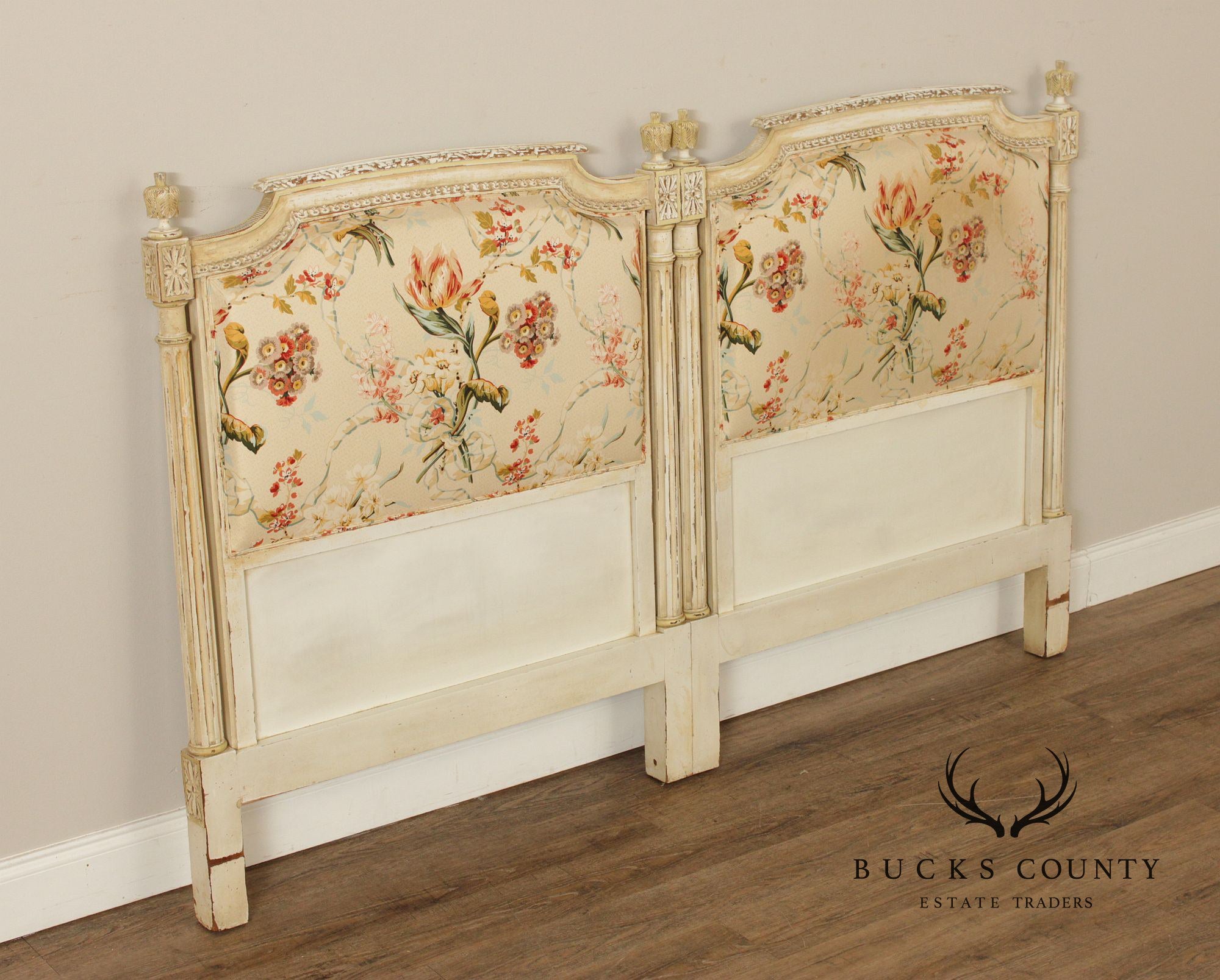 French Louis XVI Style Upholstered King Headboard