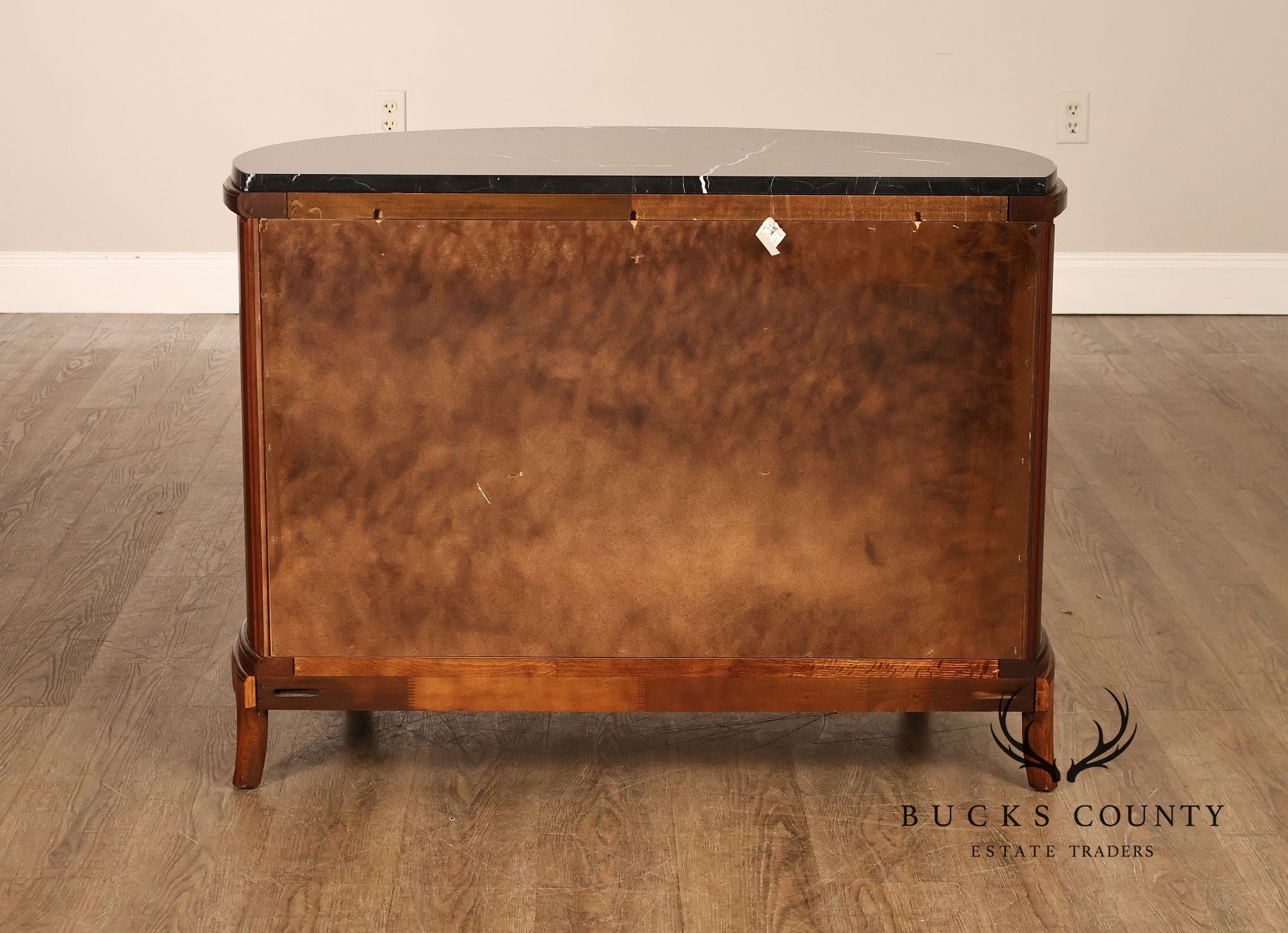 Thomasville Bogart Collection Pair of Marble Top Burlwood Commodes