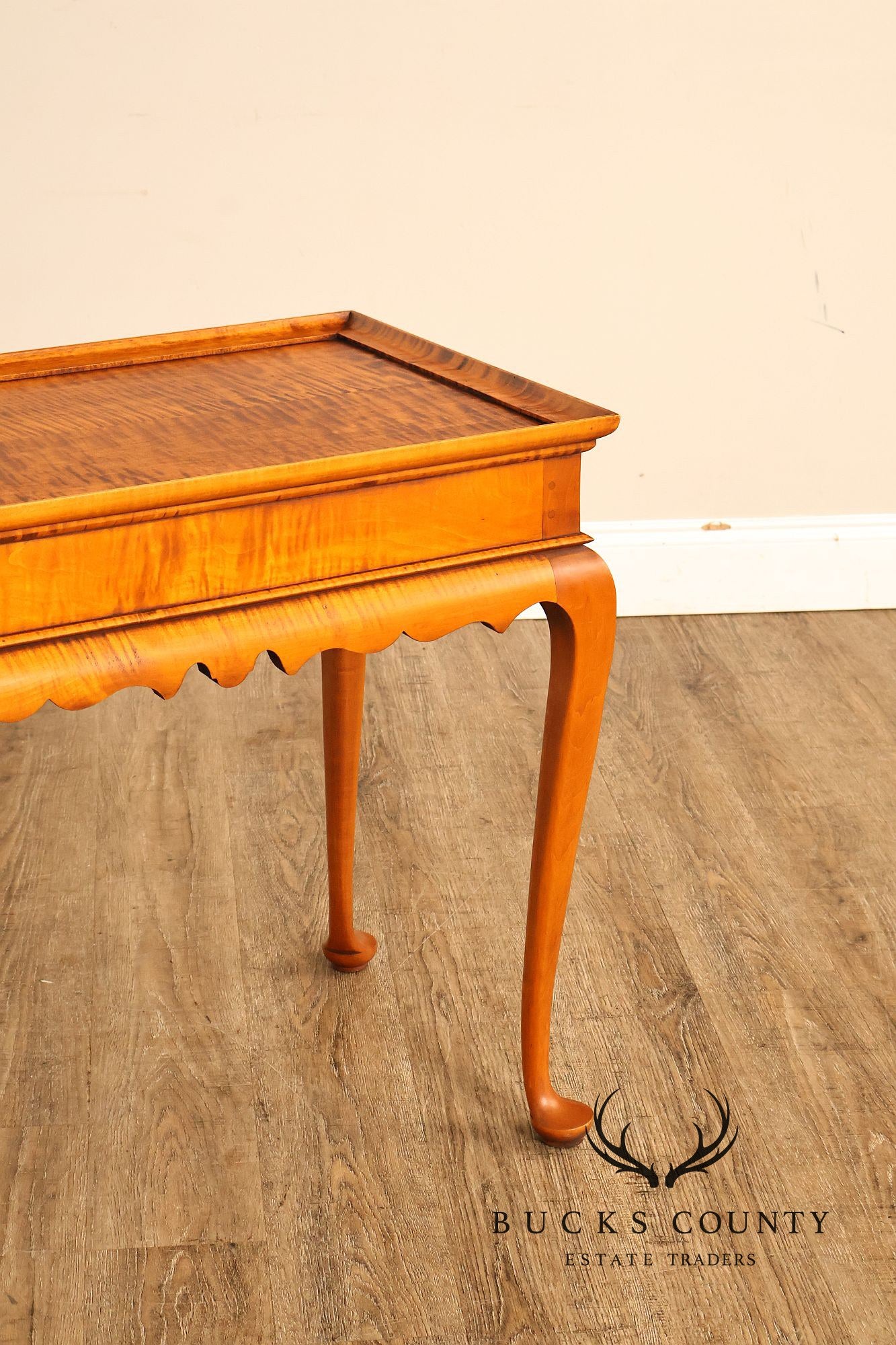 Eldred Wheeler Queen Anne Style Tiger Maple Tea Table
