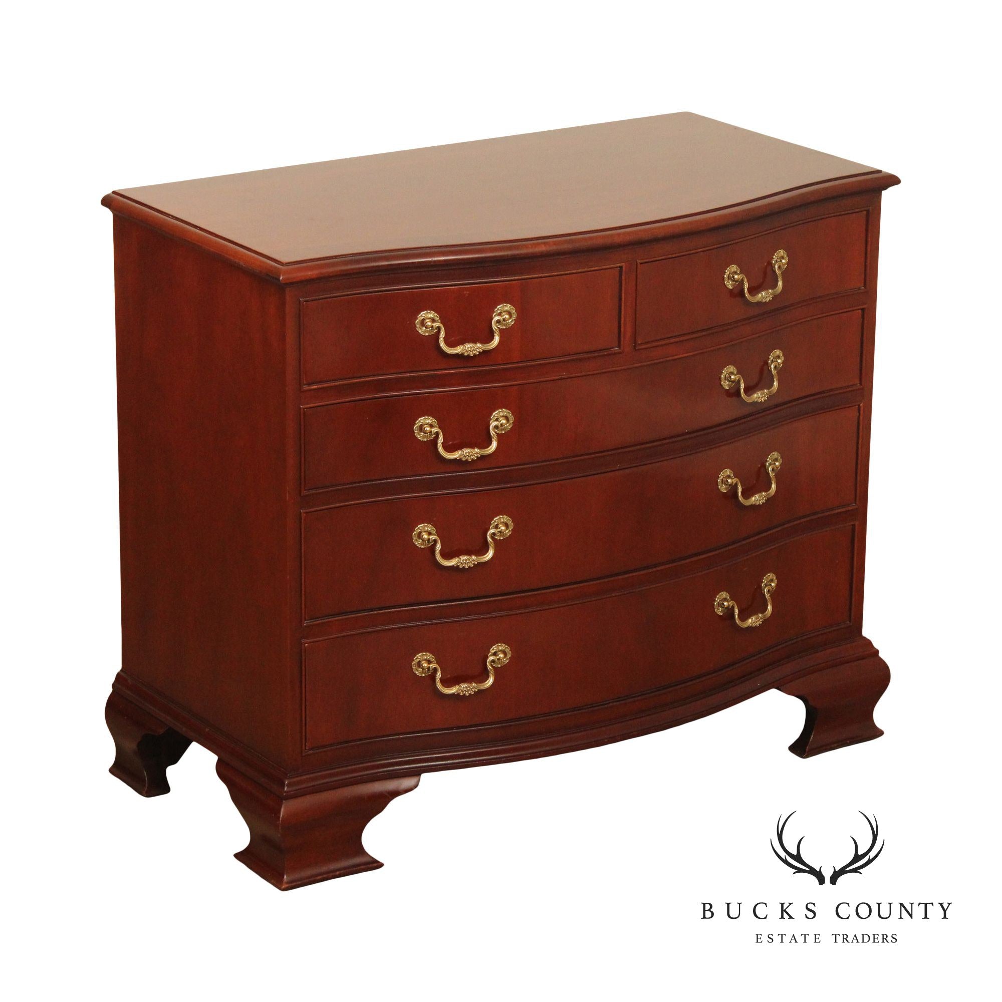 Baker Georgian Style Mahogany Serpentine Chest of Drawers