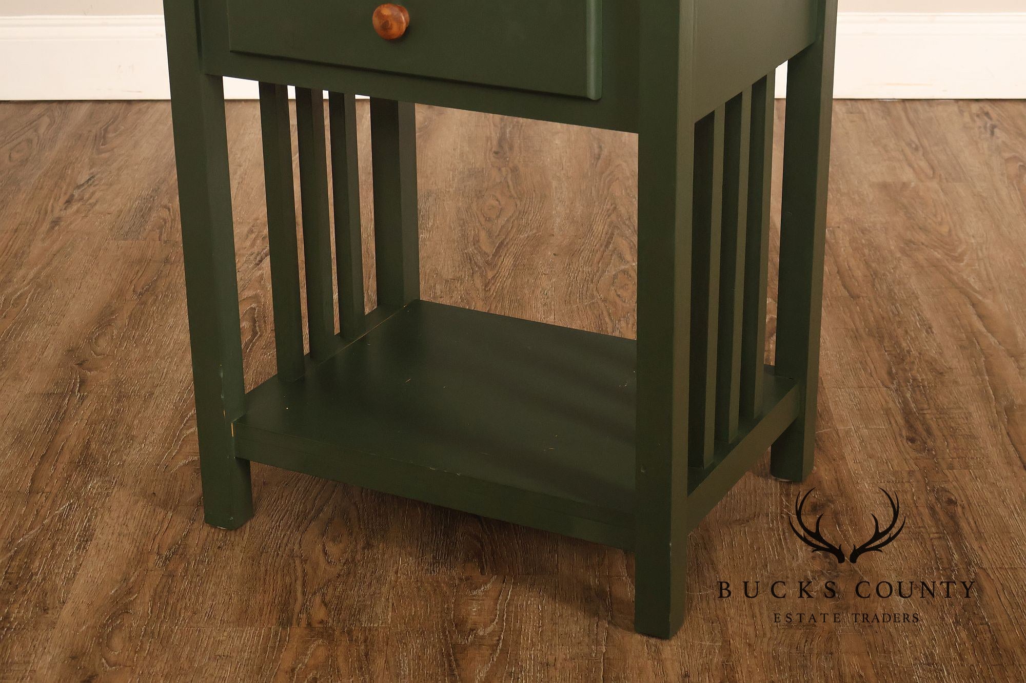 Mission Style Painted Spindle Nightstand