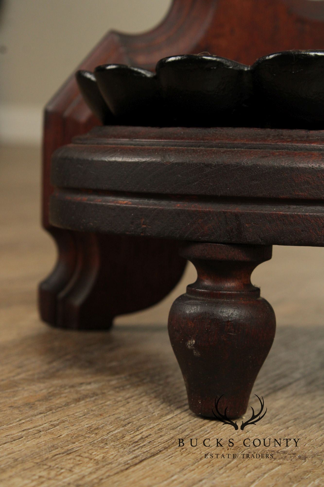Antique Victorian Gothic Revival Umbrella Stand With Cast Iron Drip Pan