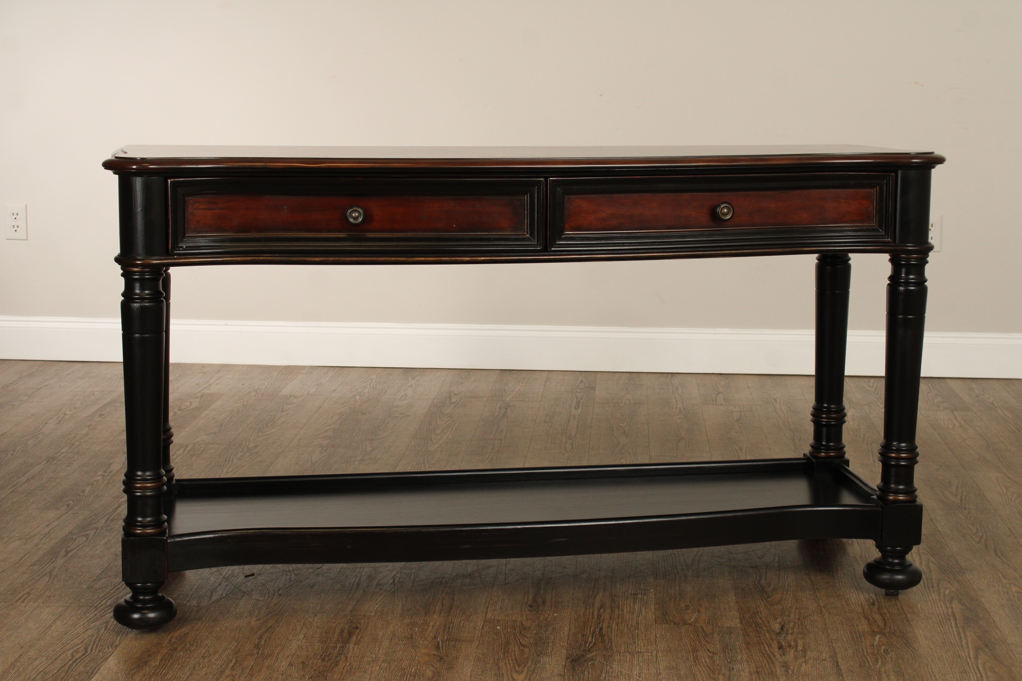 Hooker Ebonized Two-Drawer Console Table