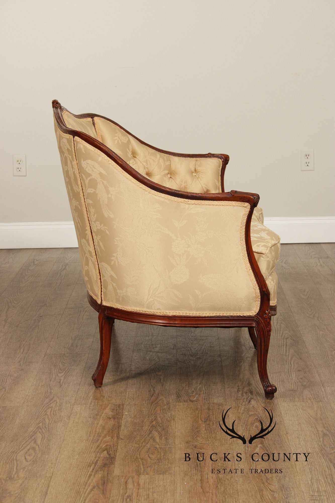 French Louis XV Style Vintage Carved Frame Loveseat