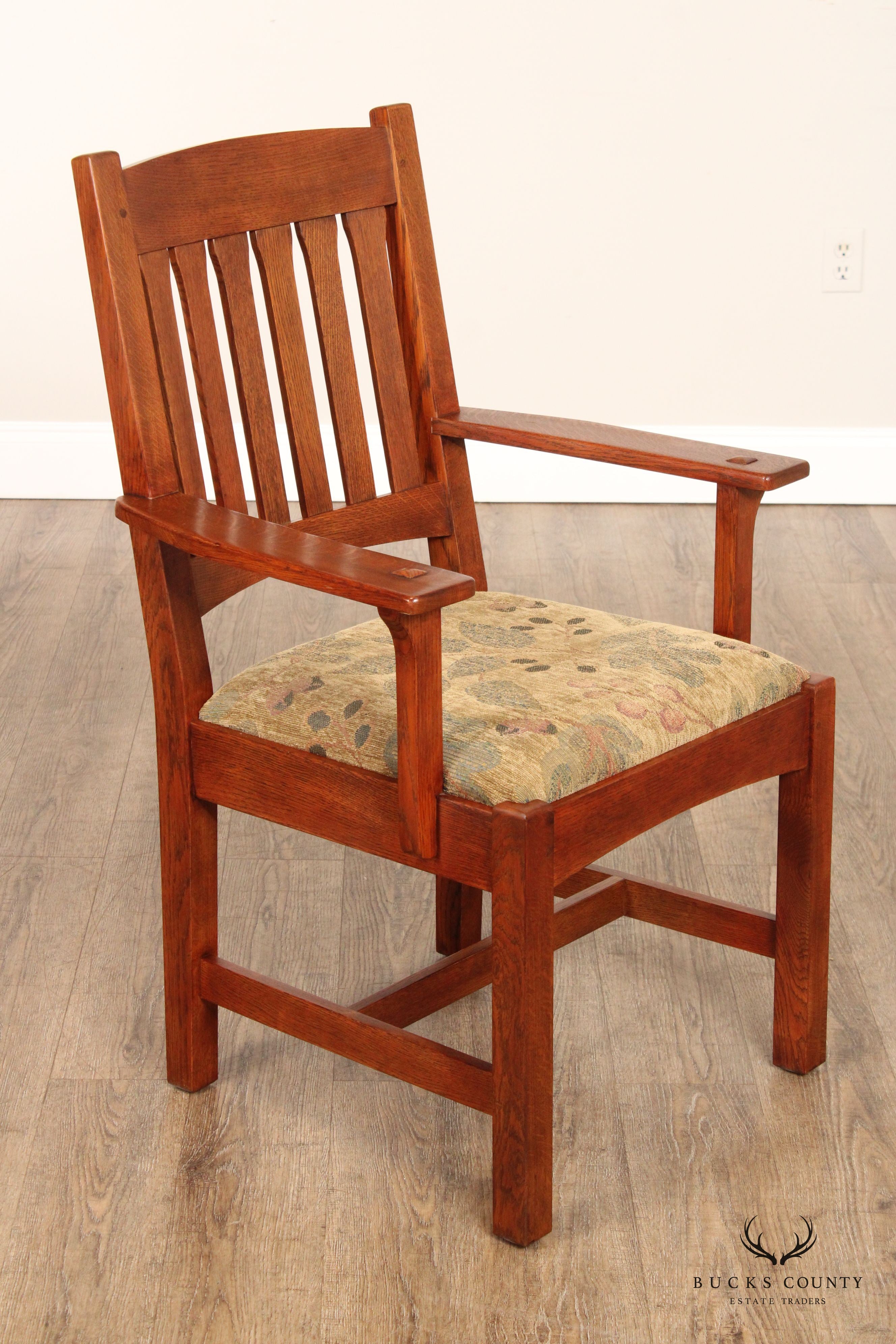 Stickley Mission Collection Set of Six Oak Cottage Dining Chairs