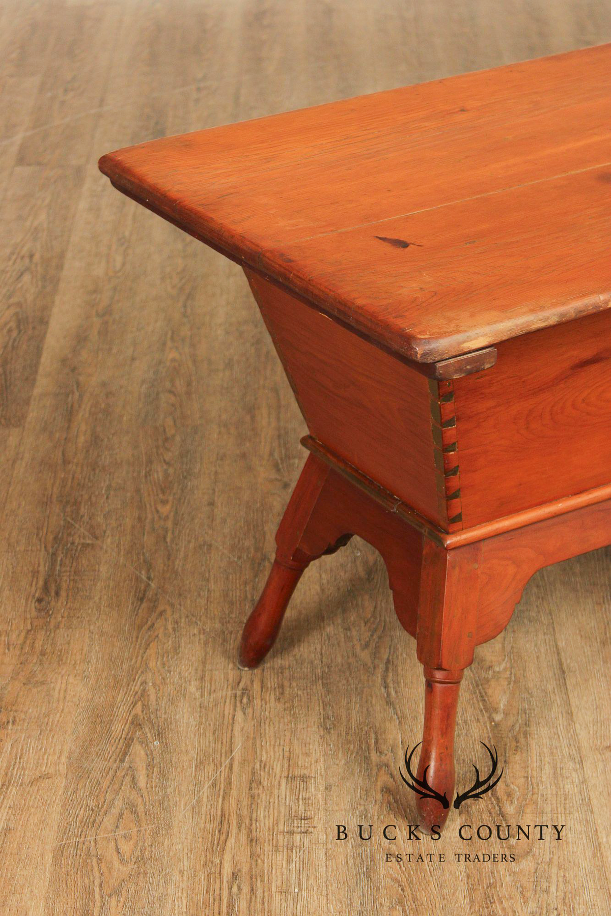 Antique Primitive Pine Dough Box Table With Removable Top