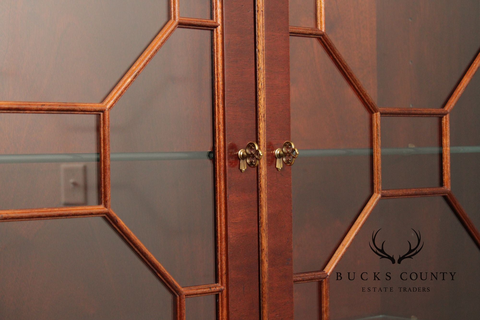 Baker Regency Style Mahogany Bookcase China Cabinet