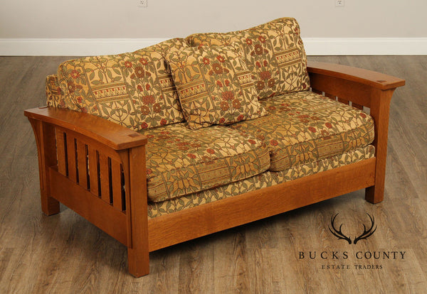 Stickley Mission Collection Oak Orchard Street Sofa Settee