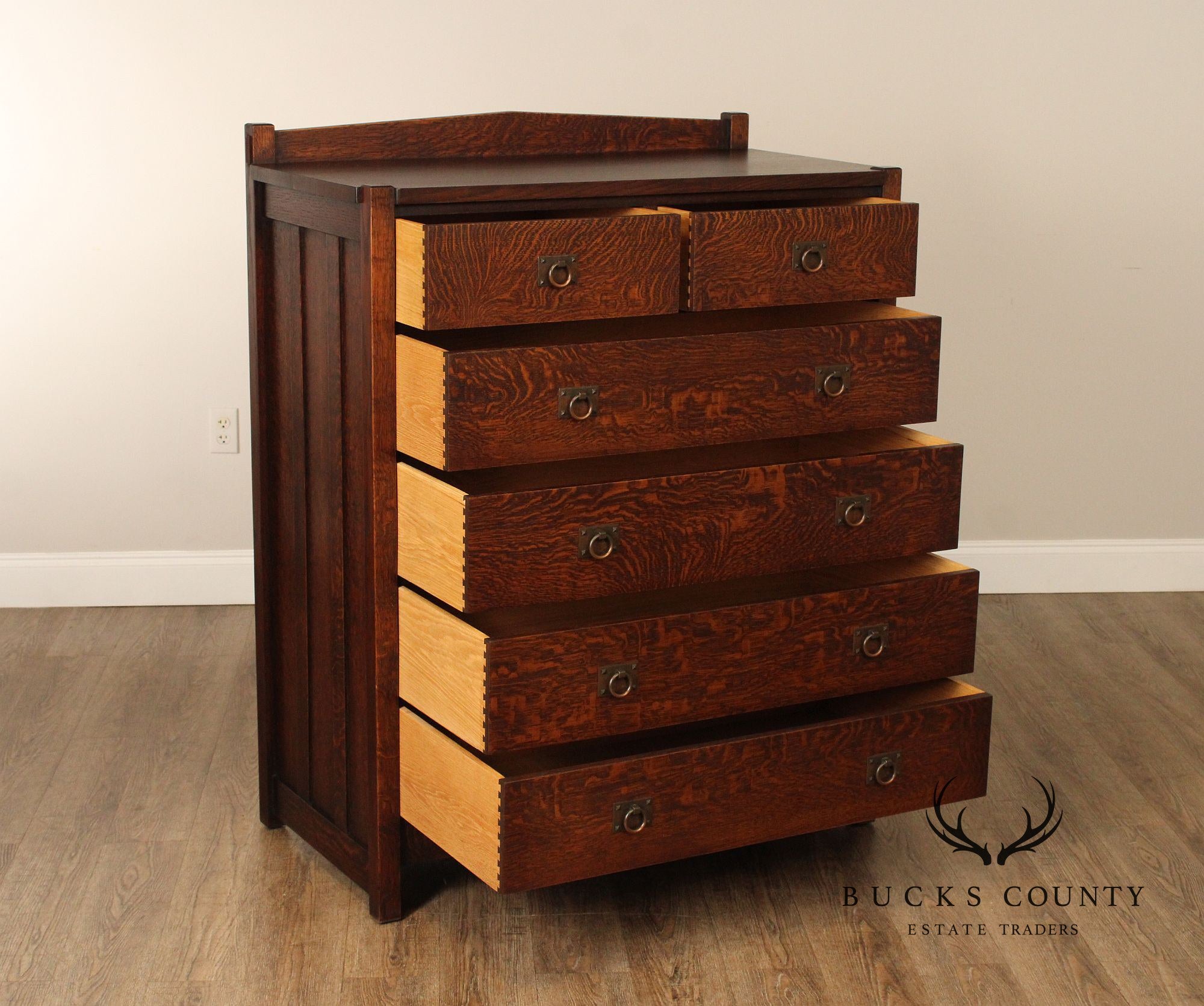 Warren Hile Mission Style Oak Tall Chest