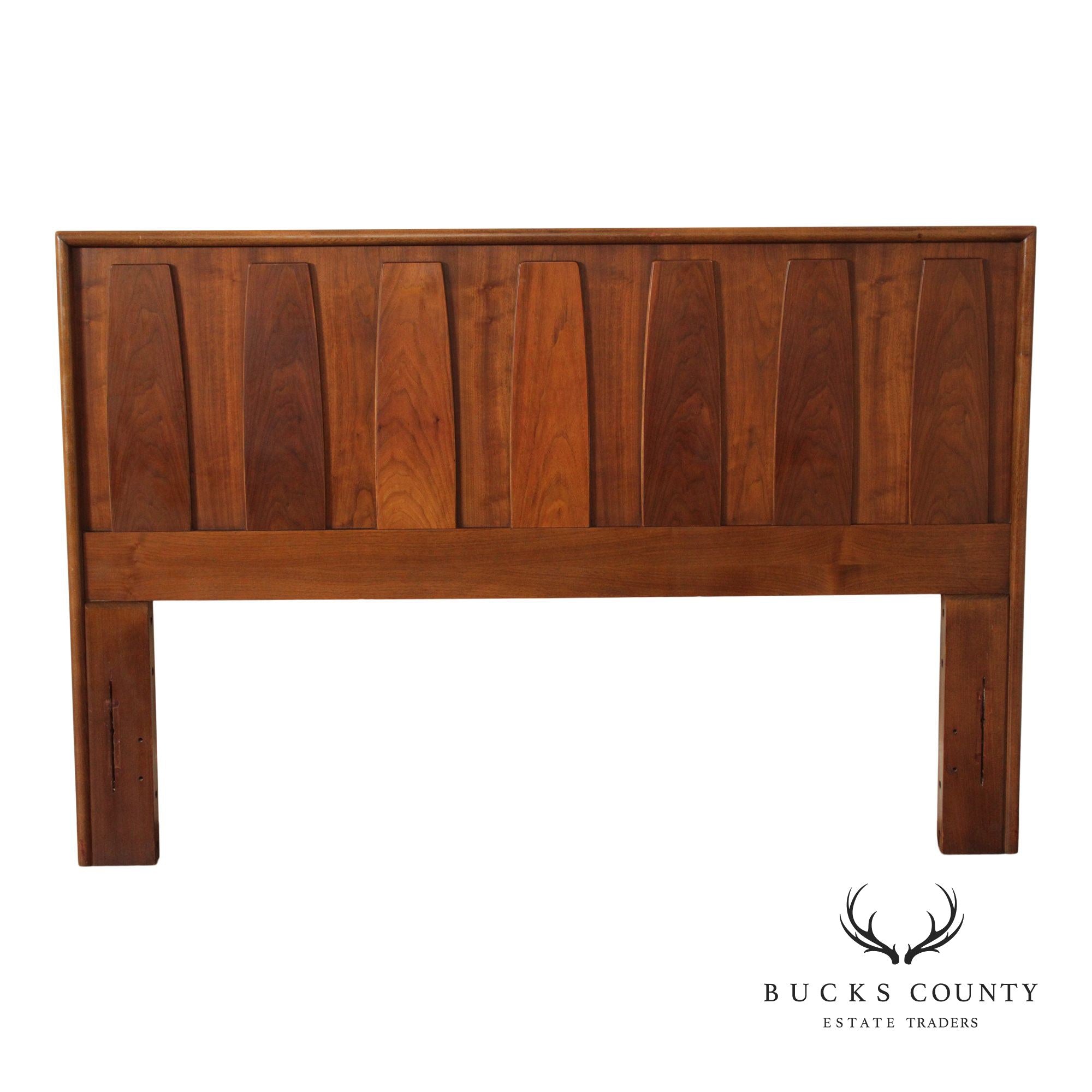 American of Martinsville Mid Century Modern Walnut Queen Headboard