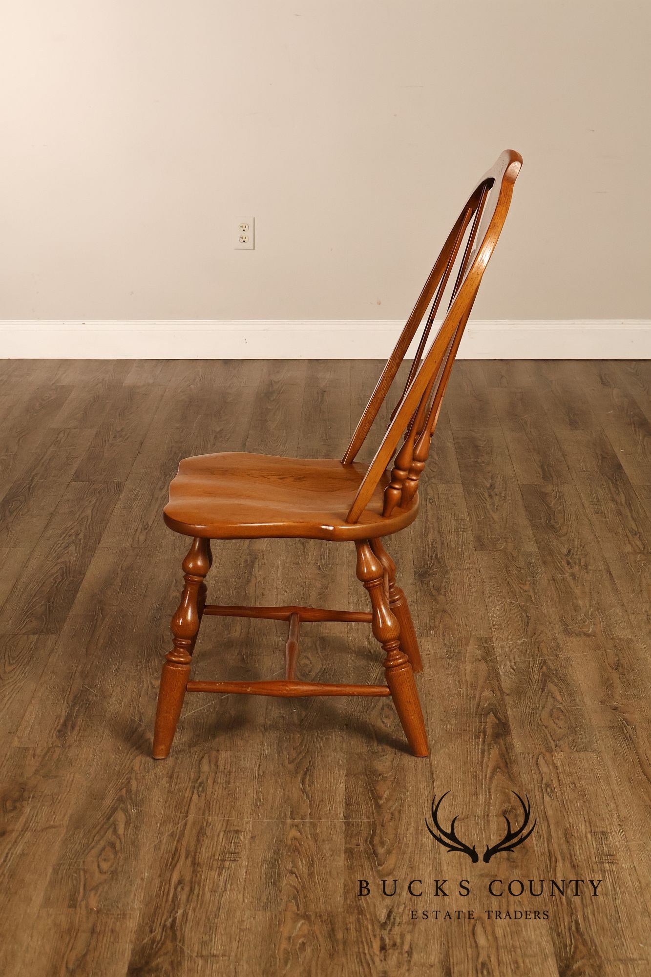 Virginia House Set of Four Oak Windsor Dining Chairs