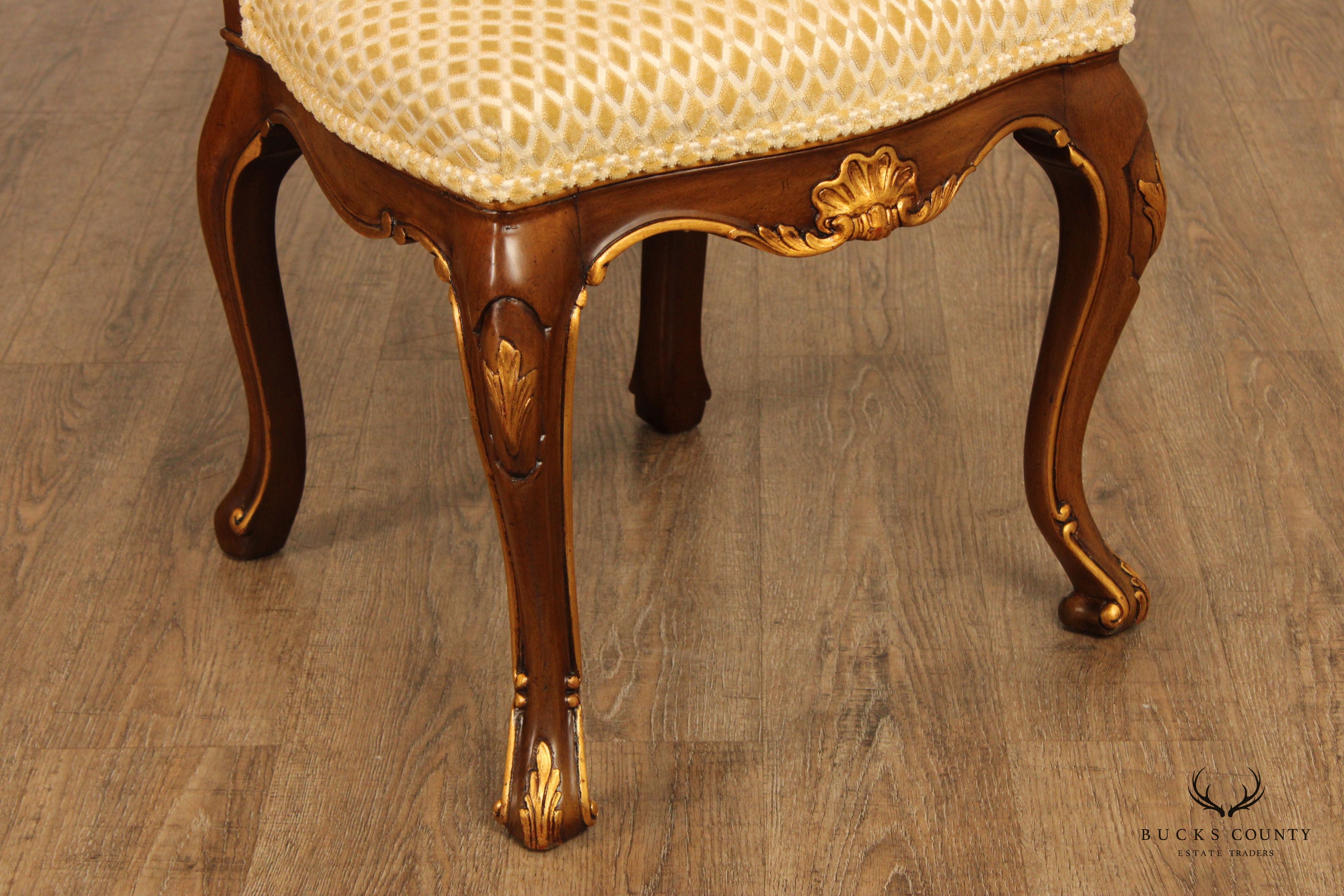 Karges French Louis XV Style Set of Ten Partial Gilt Dining Chairs