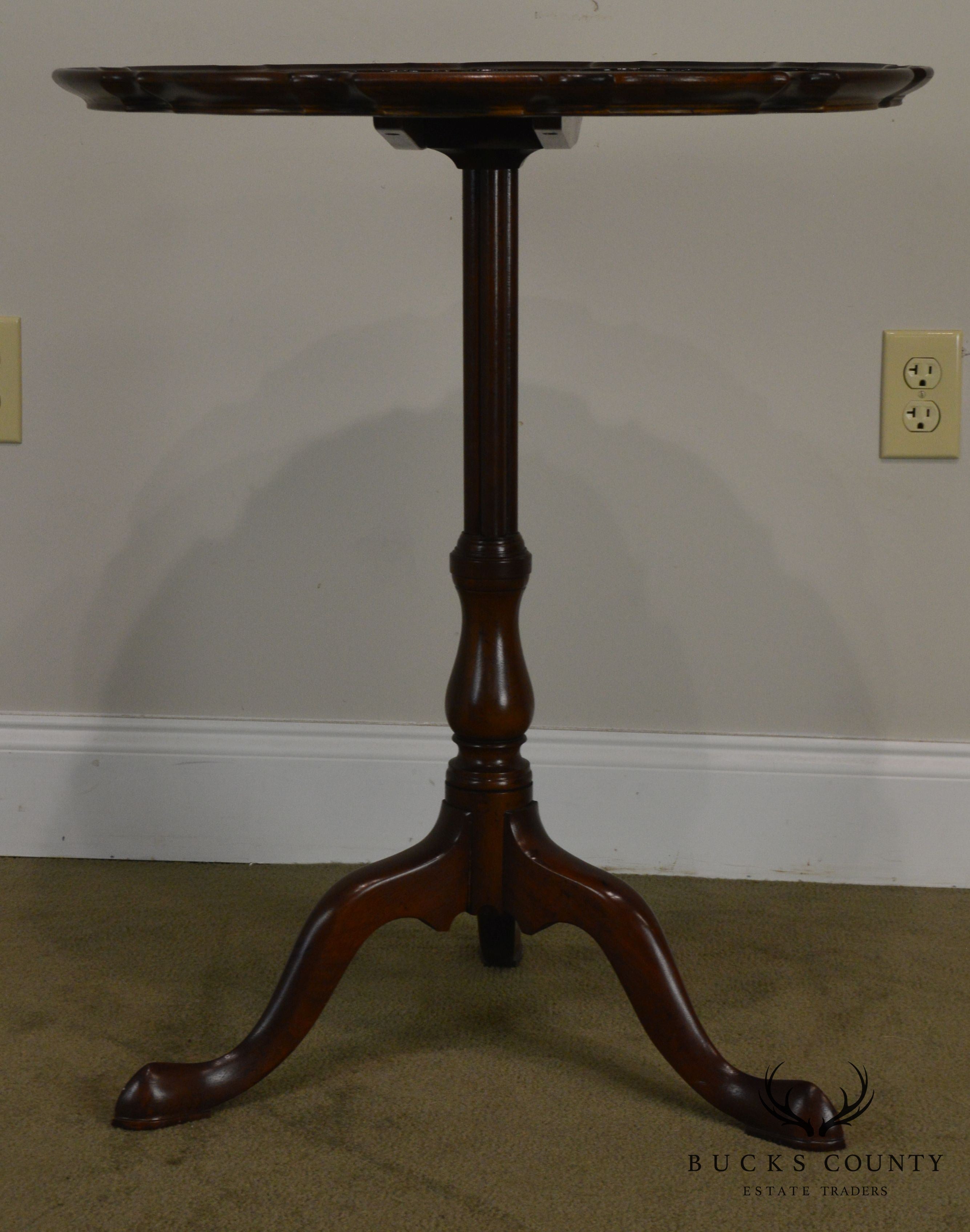 Queen Anne Style Mahogany Pie Crust Tilt Top Table