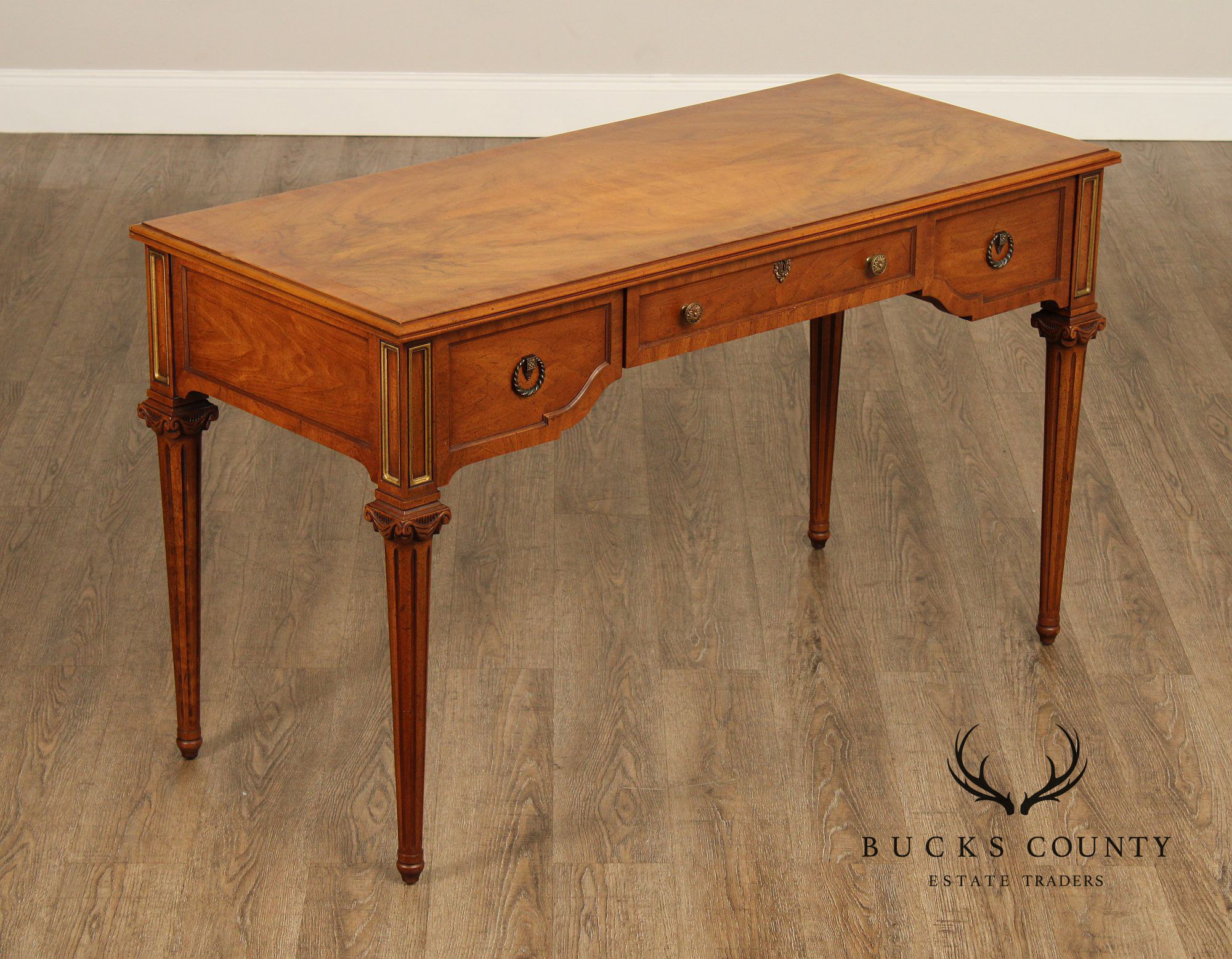 Henredon Neoclassical Style Walnut Writing Desk