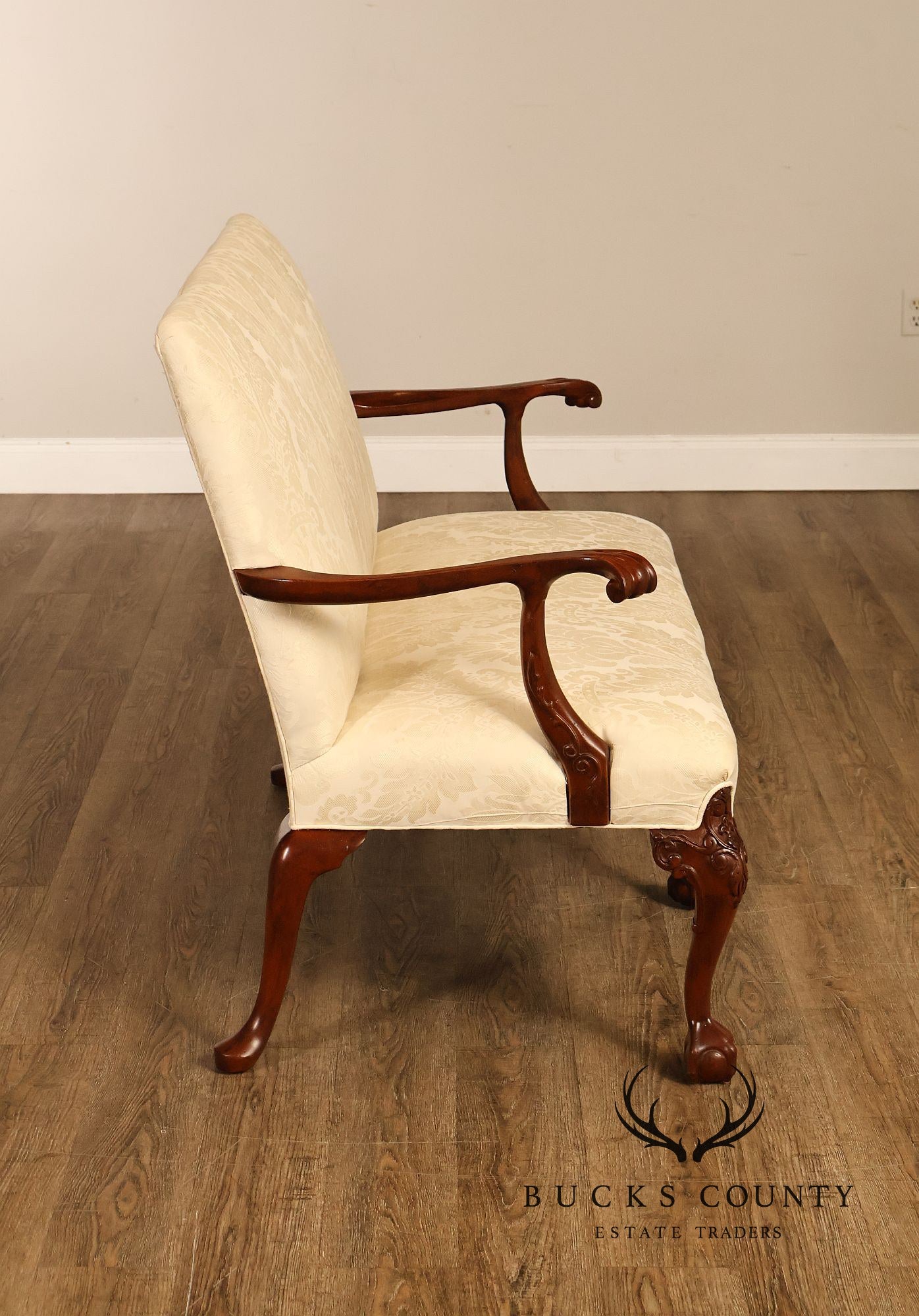 Southwood Chippendale Style Carved Frame Settee