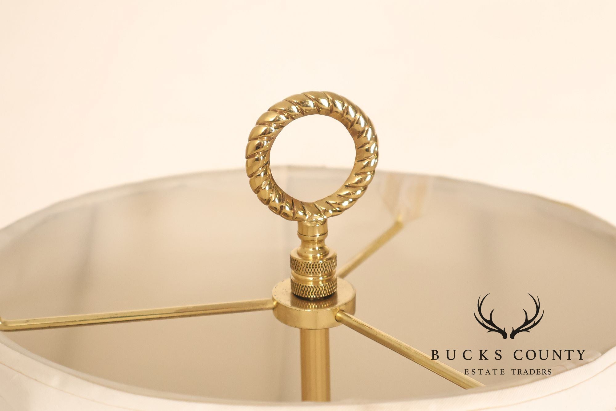 Traditional Brass Double Light Pineapple Accent Floor Lamp With Shade