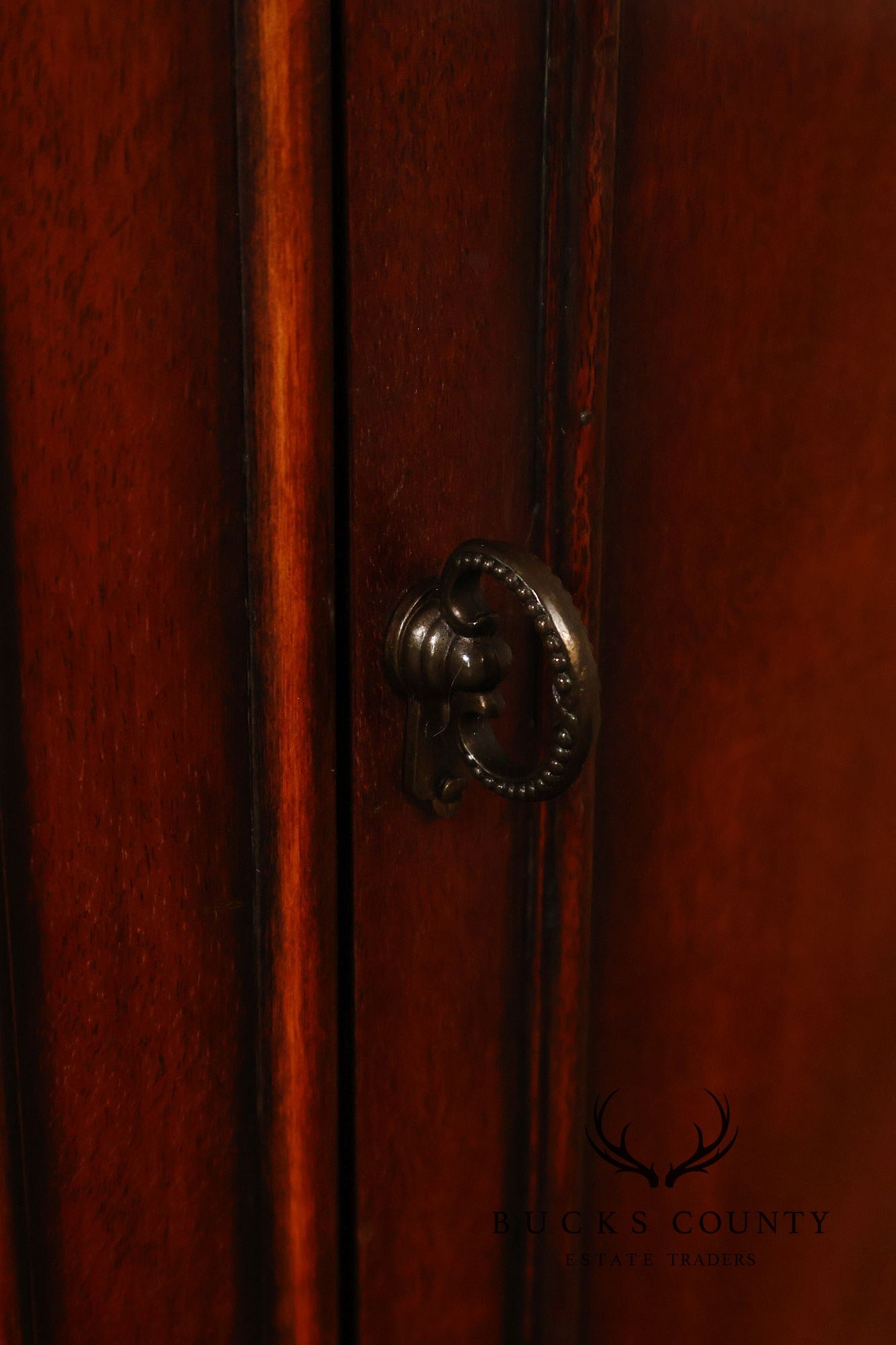 Drexel Travis Court Mahogany Bow Front Corner Cabinet