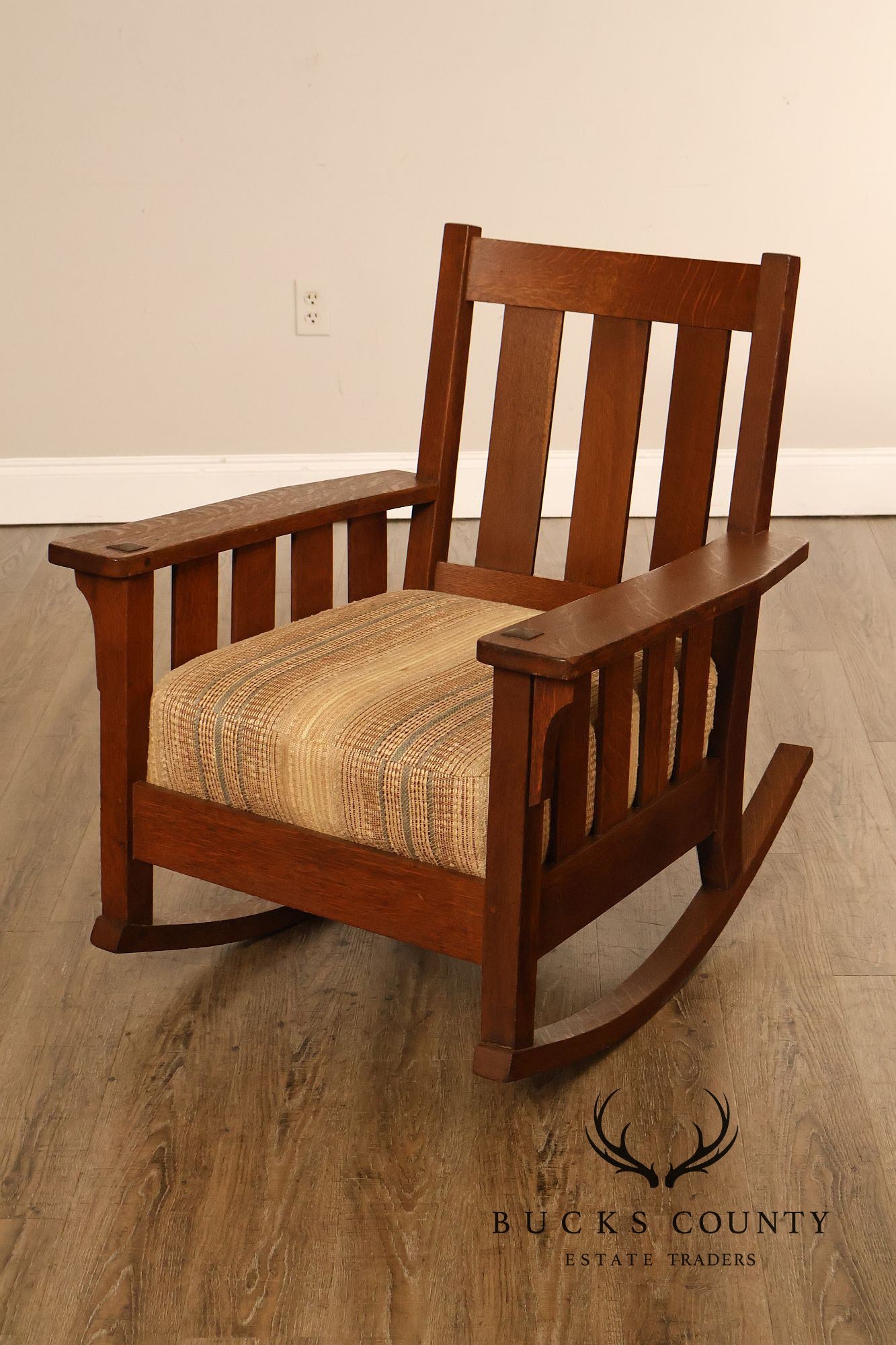 Antique Lifetime Arts And Crafts Oak Rocking Chair