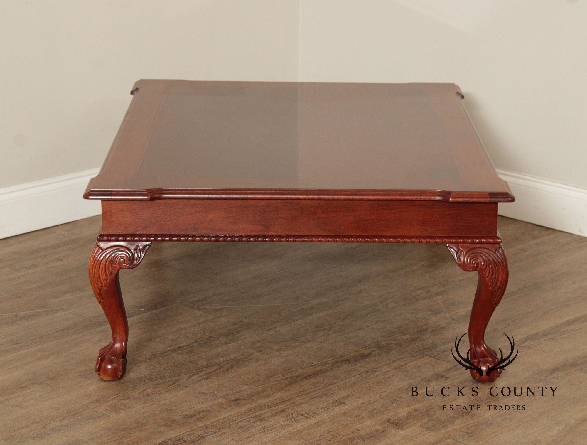 Ethan Allen '18th Century Mahogany' Ball and Claw Foot Coffee Table