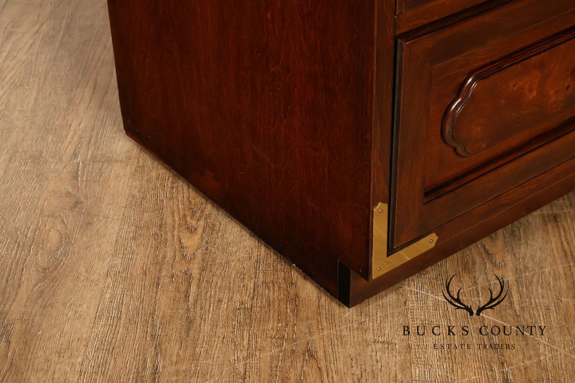 Bernhardt Pair Of Asian Campaign Style Linen Cabinets