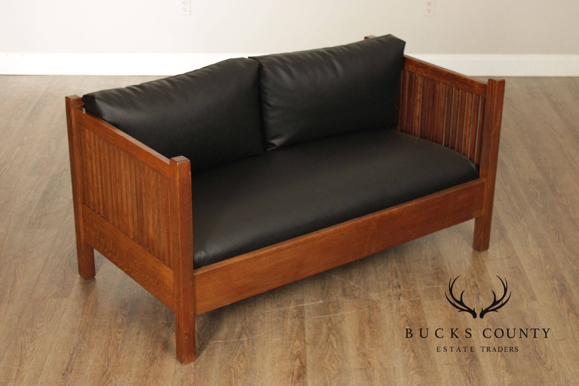 Stickley Mission Collection Oak Spindle Settee