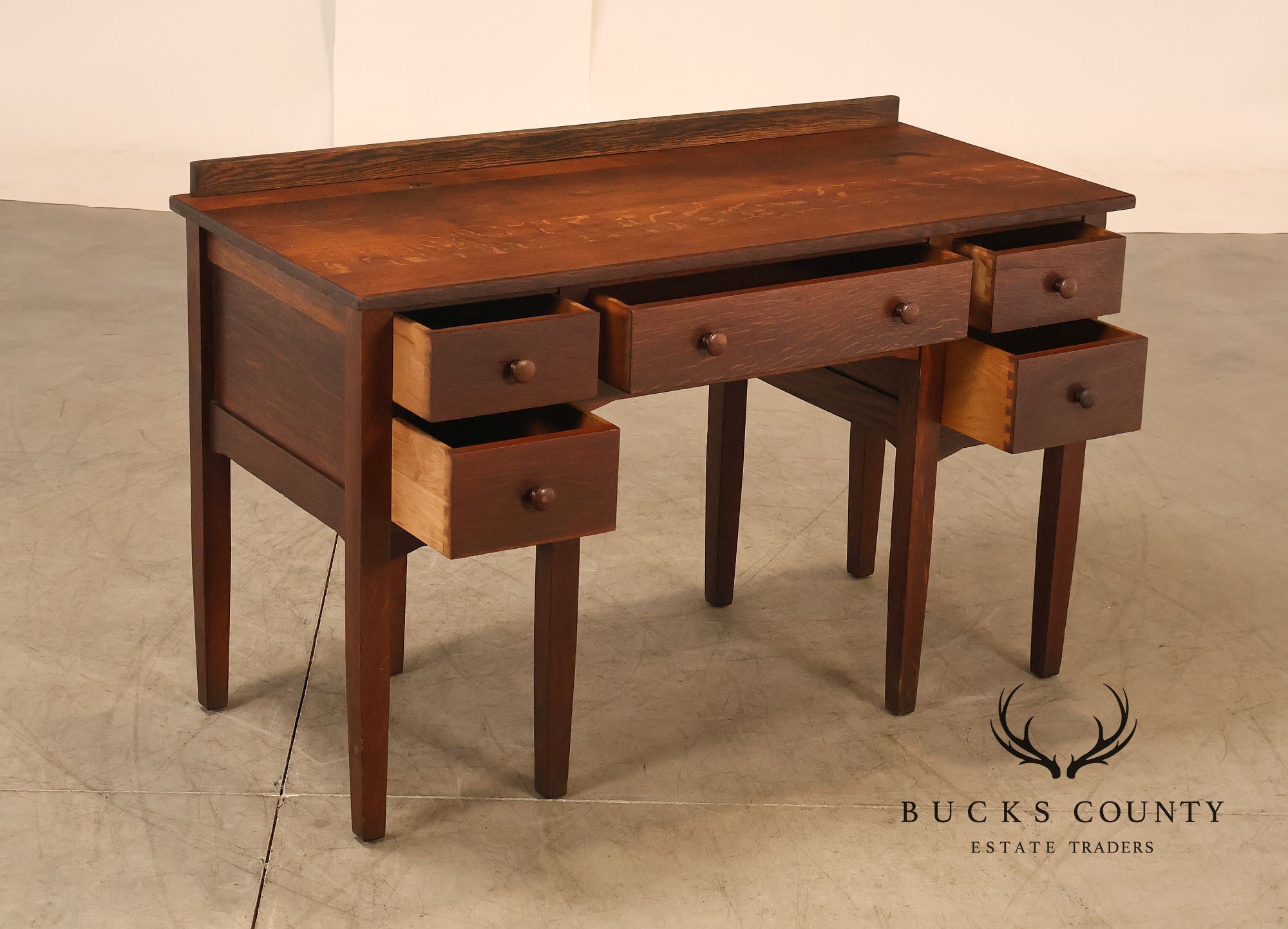 Antique Stickley Brothers Arts & Crafts Oak Vanity Desk
