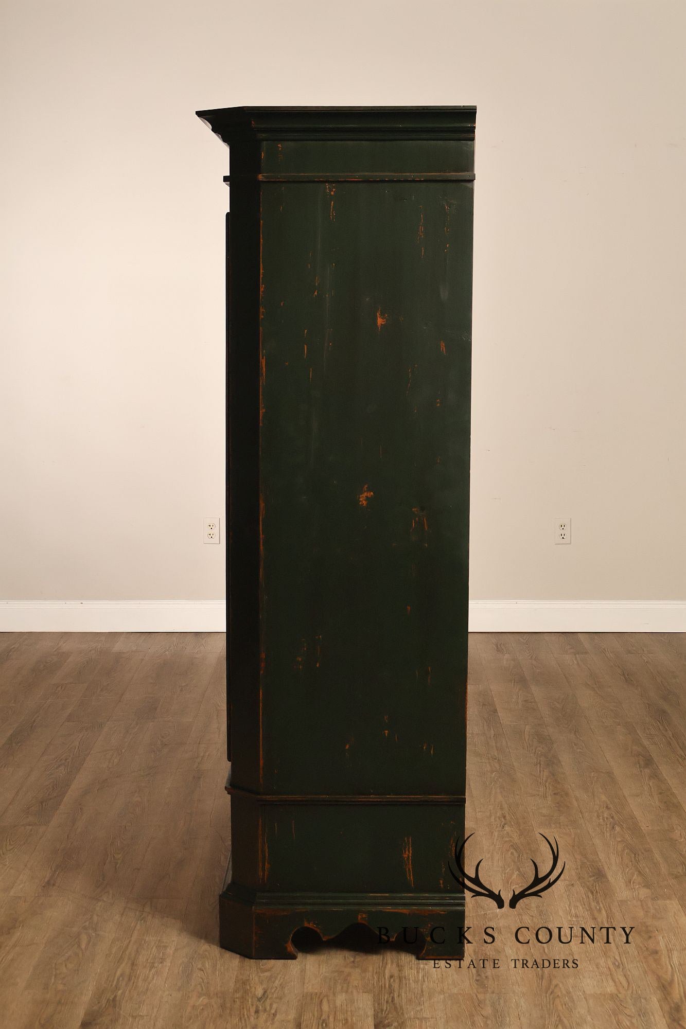 American Country Primitive Style Painted Linen Cabinet