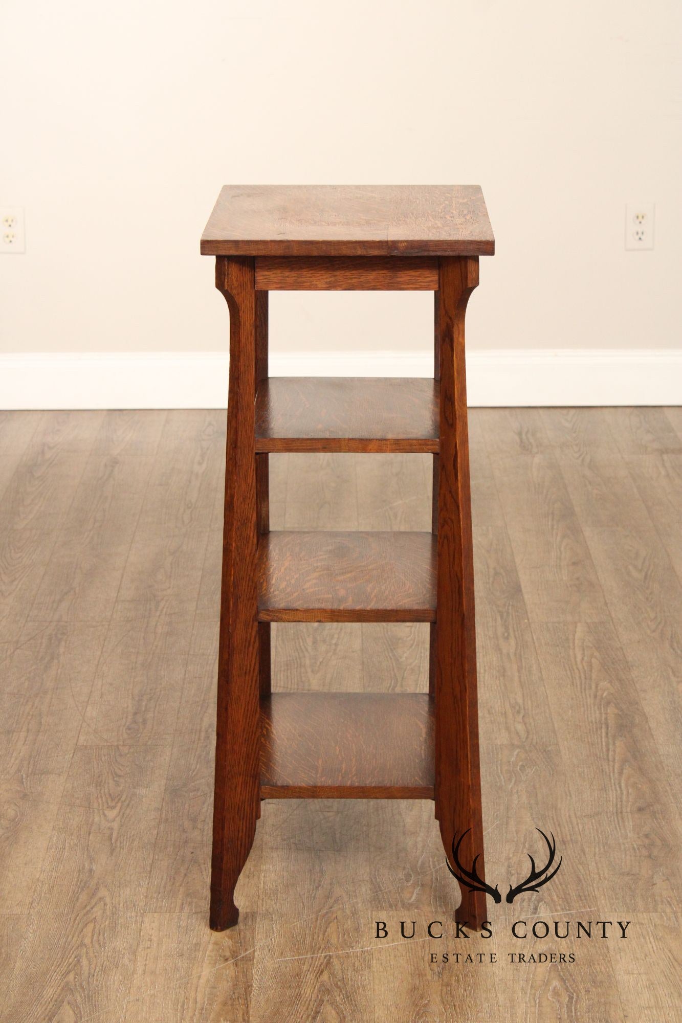 Antique Arts & Crafts Oak Etagere
