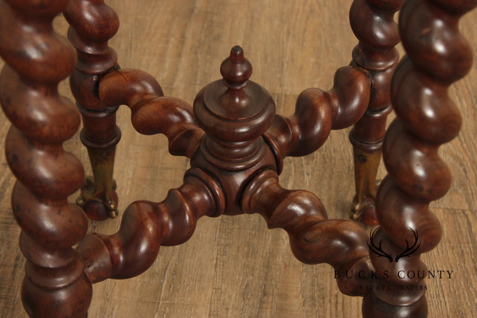 Antique Victorian Barley Twist Mahogany Side Table