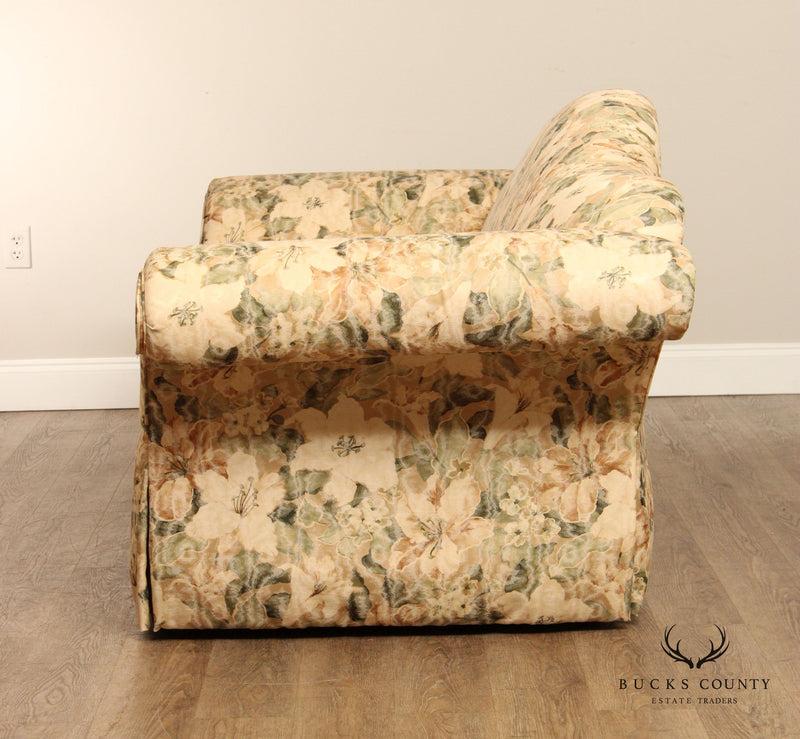 Ethan Allen Custom Upholstered Camelback Sofa