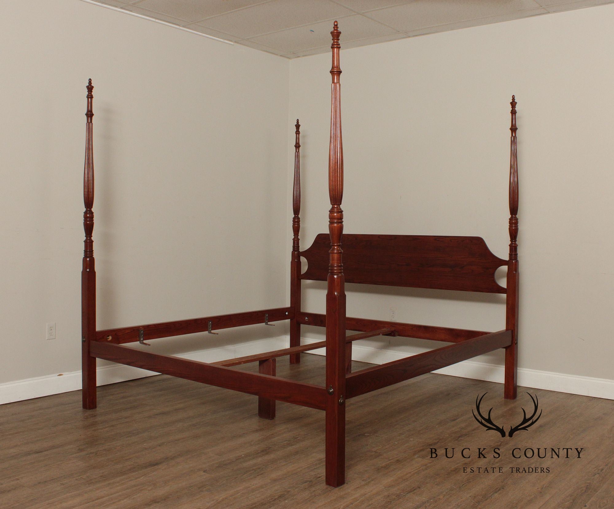 Federal Style Oak King Size Tall Poster Bed