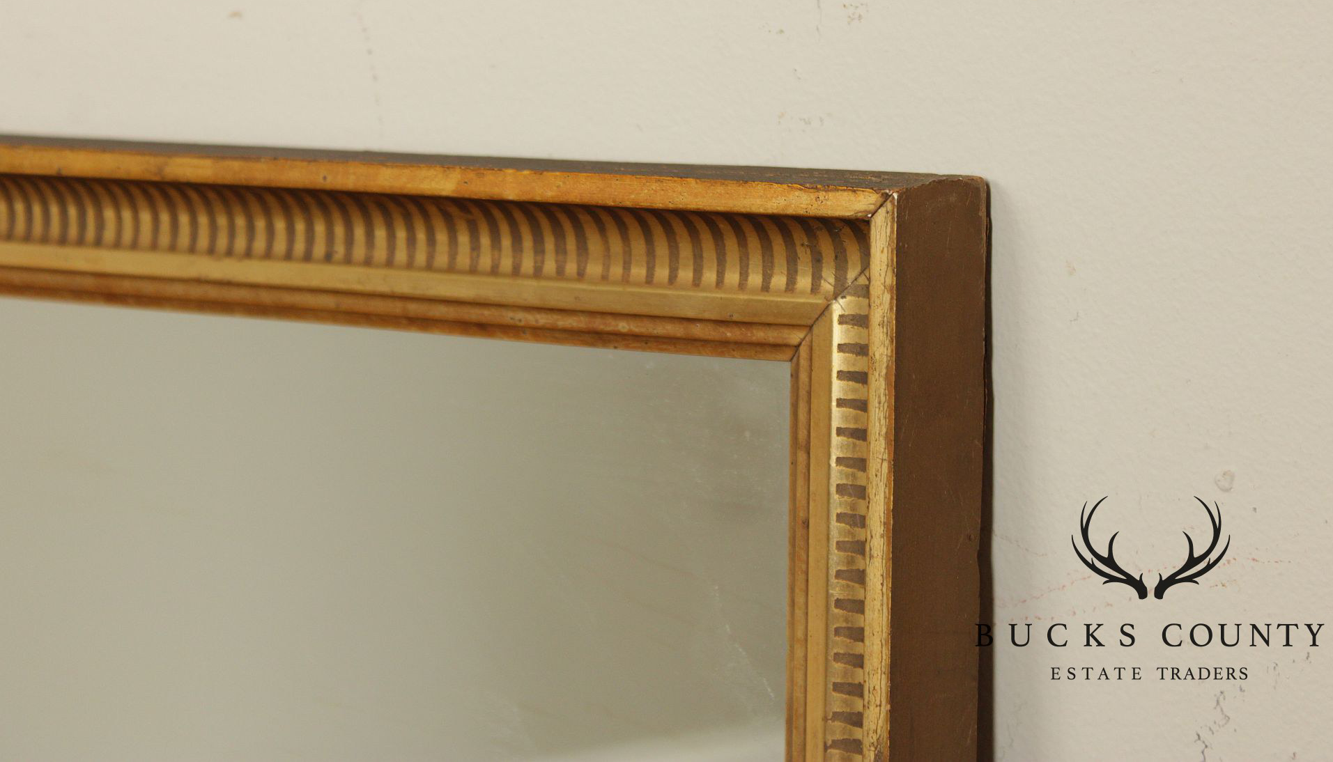 Vintage Giltwood Rectangular Wall Or Over Mantle Mirror