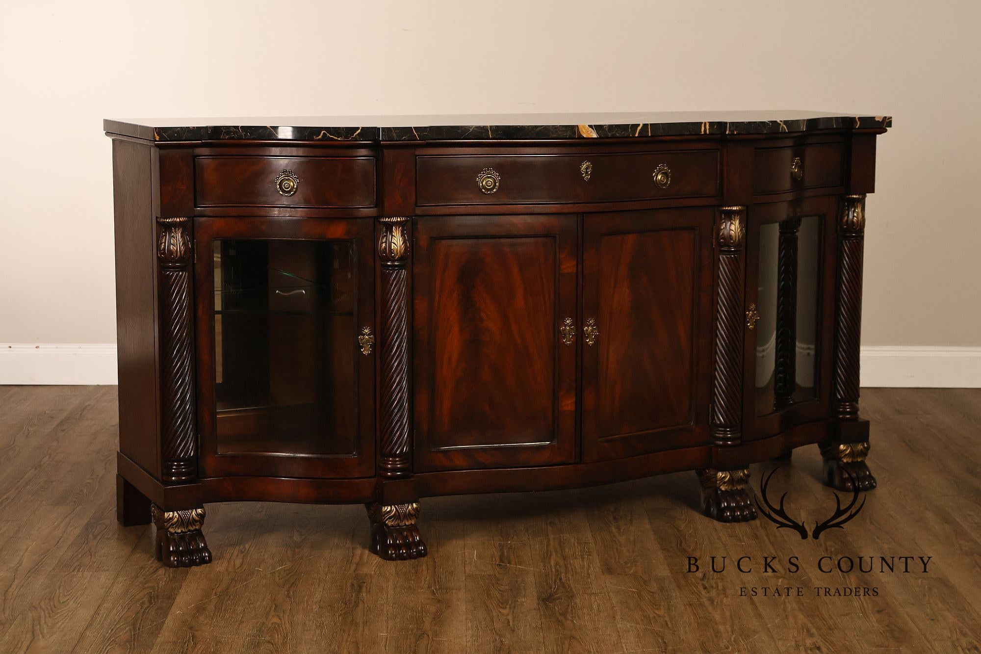 Henredon Historic Natchez Collection Marble Top Mahogany Sideboard