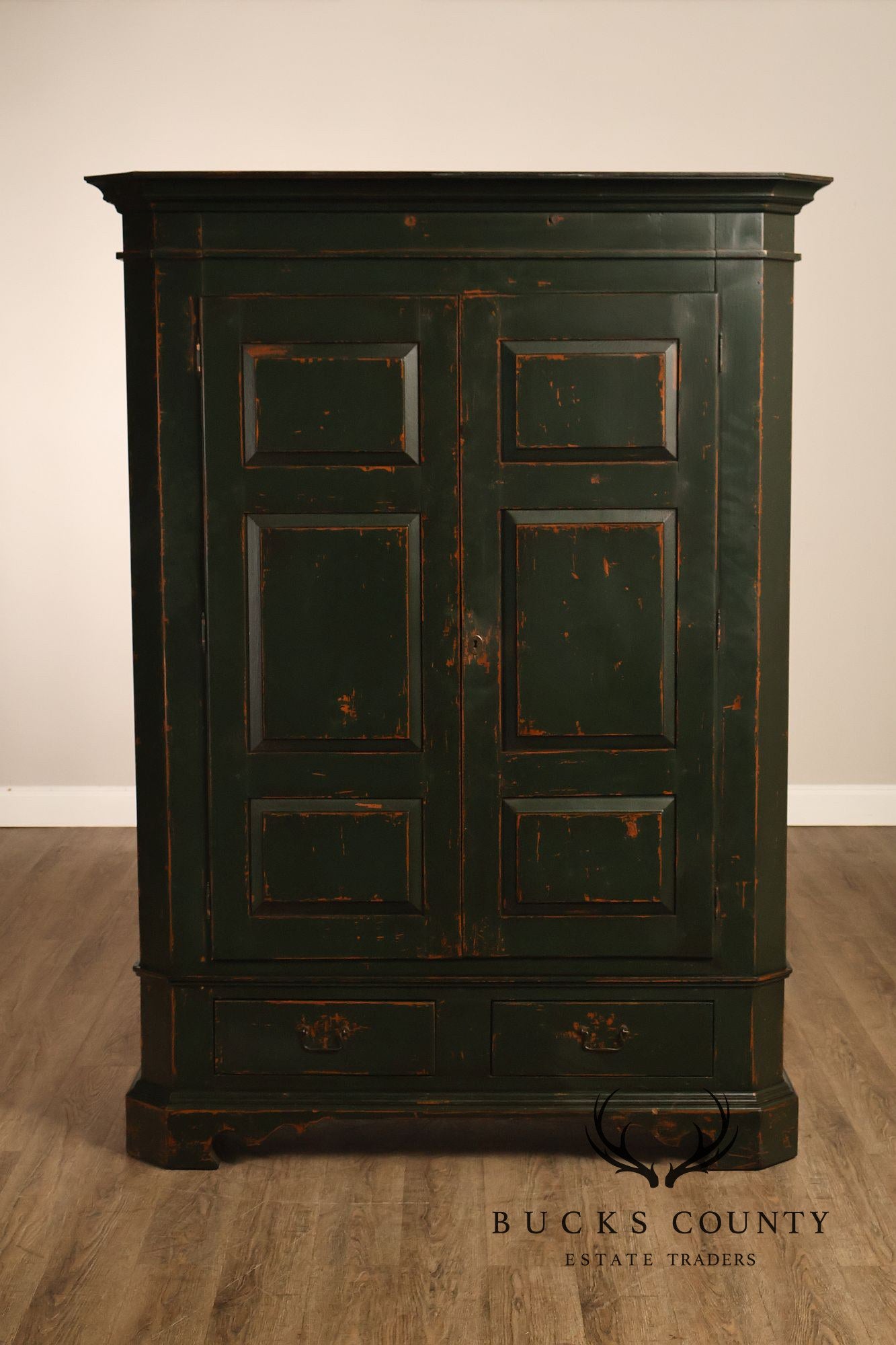 American Country Primitive Style Painted Linen Cabinet