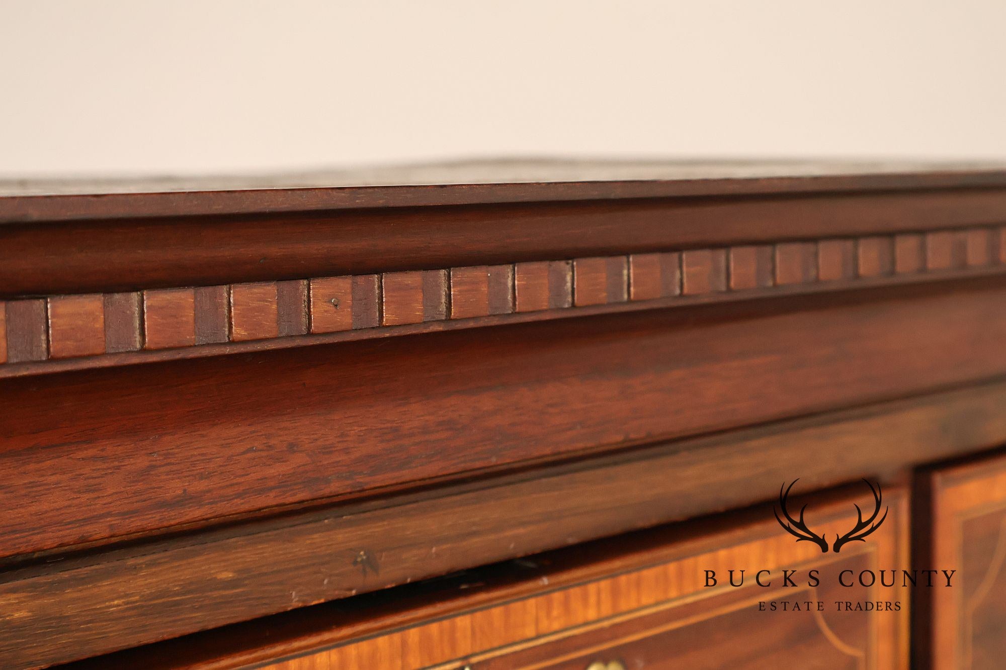 Antique Georgian Style Inlaid Mahogany Chest On Chest