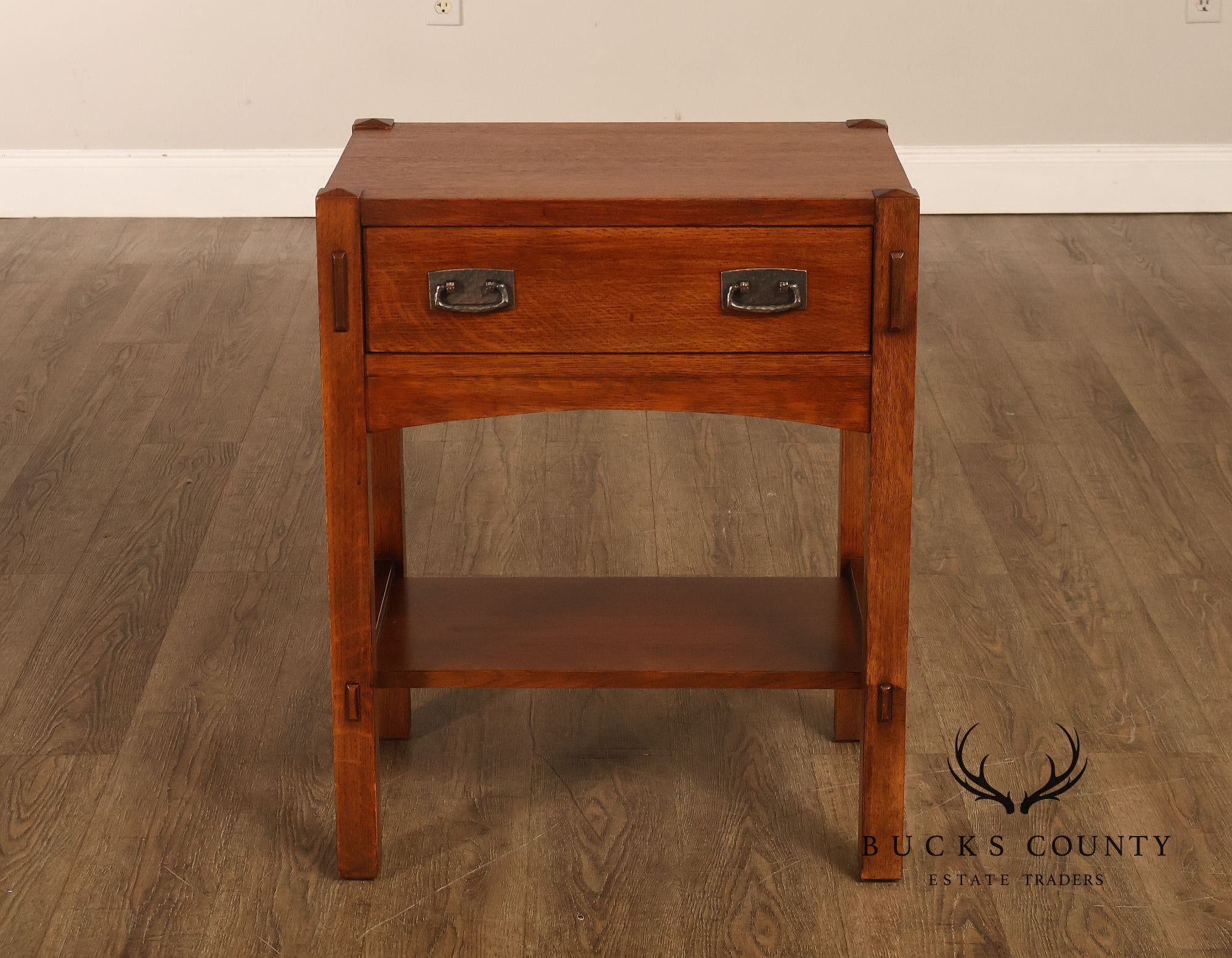 Stickley Mission Collection Pair of Oak One-Drawer Nightstands