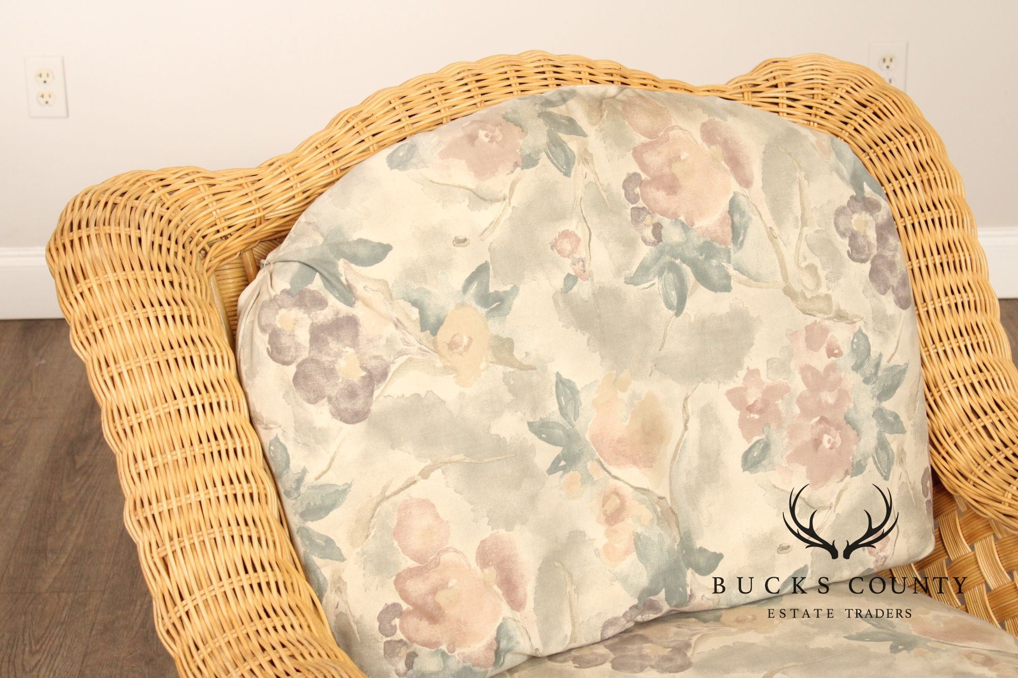 Quality Vintage Wicker Lounge Armchair
