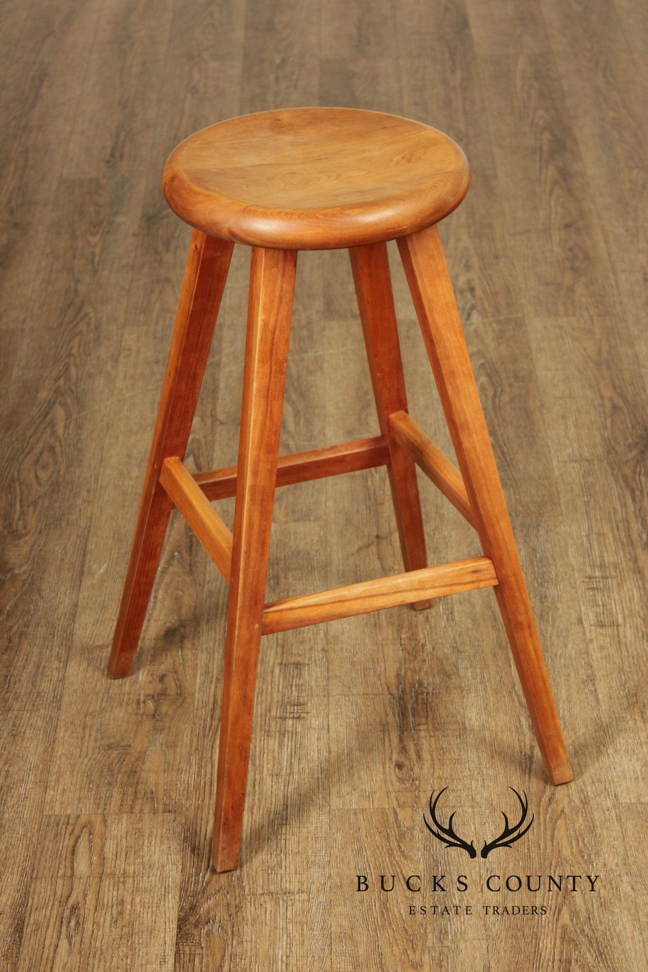 Thomas Moser Pair Of  Cherry Splay Leg Counter Stools