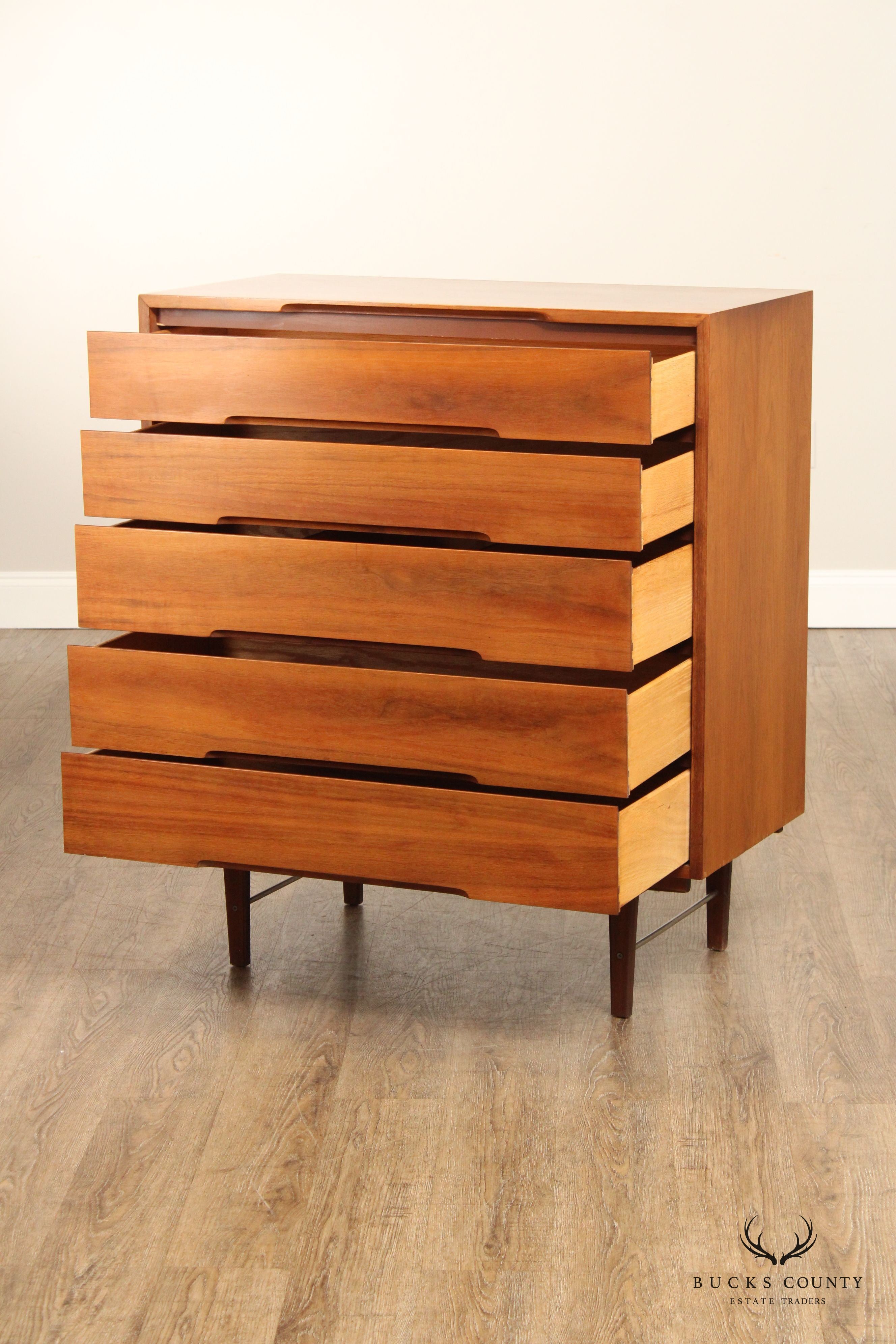 Glenn of California Mid Century Modern Walnut Tall Chest