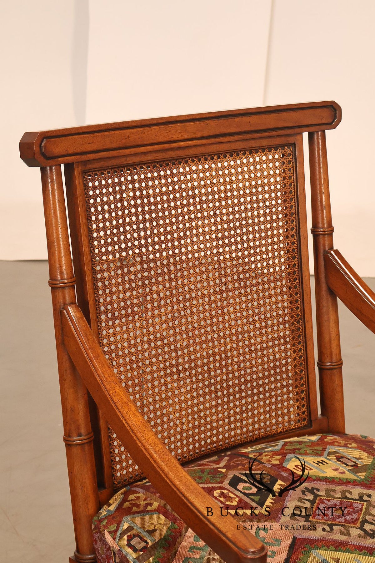 Mid Century Set of Four Cane Back Armchairs