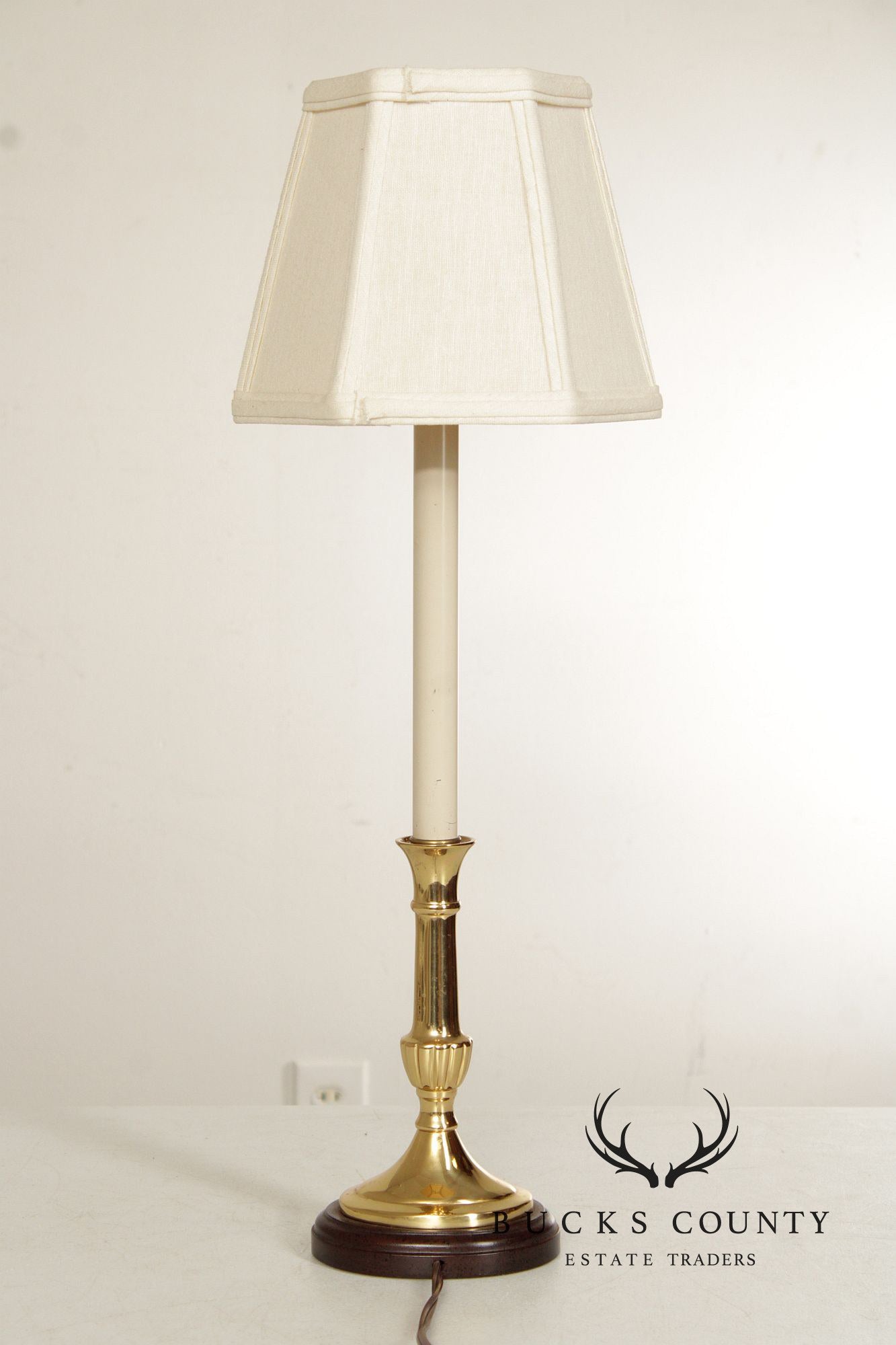 Kaiser Kuhn Lighting  Vintage Pair of Brass Candlestick Table Lamps