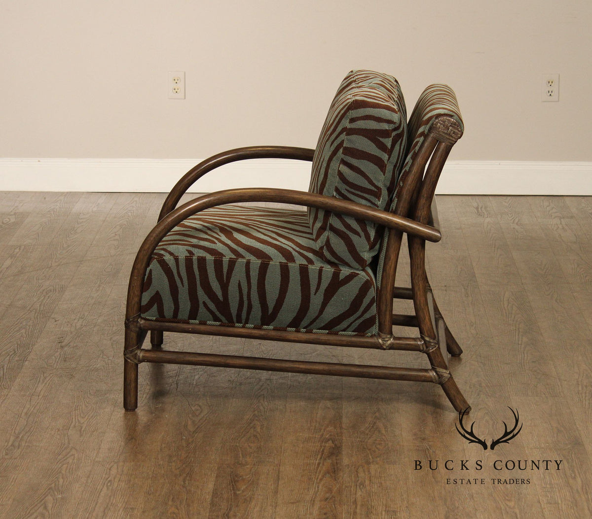 McGuire Pair of 'Toscana' Rattan Lounge Chairs