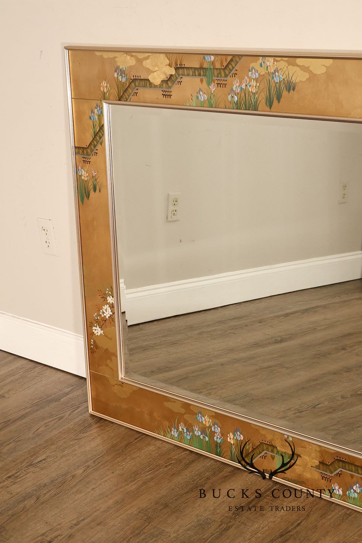 LaBarge Chinoiserie Eglomise Wall Mirror